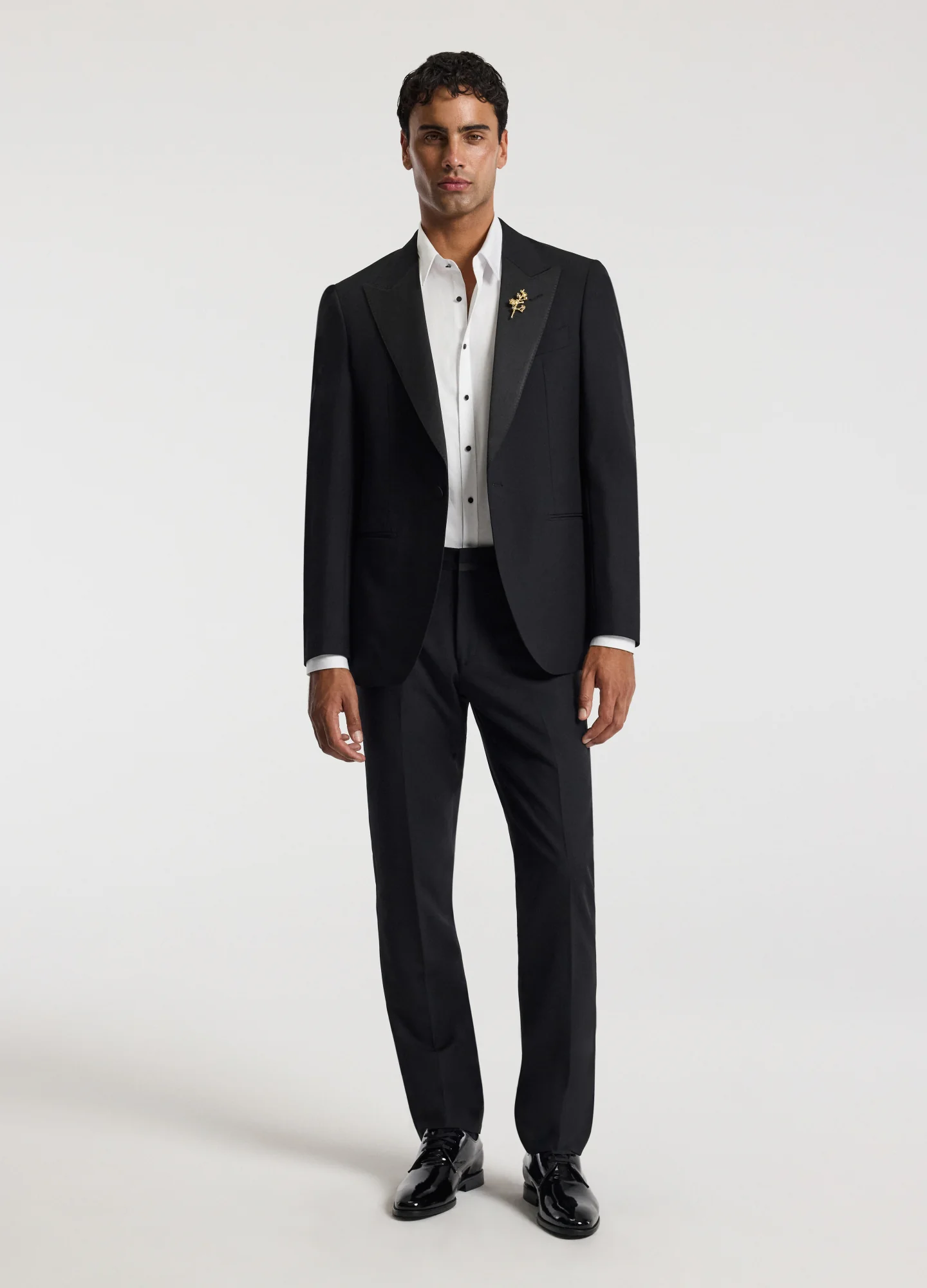 Tailored Fit Studded Twill Evening Shirt White - Image 4