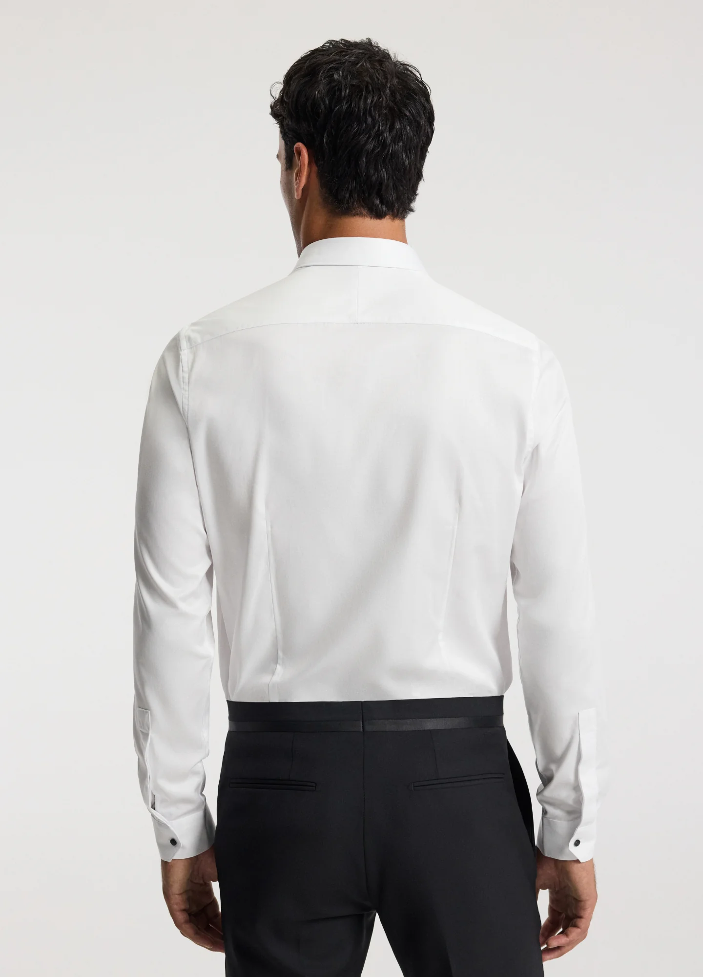 Tailored Fit Studded Twill Evening Shirt White - Image 7
