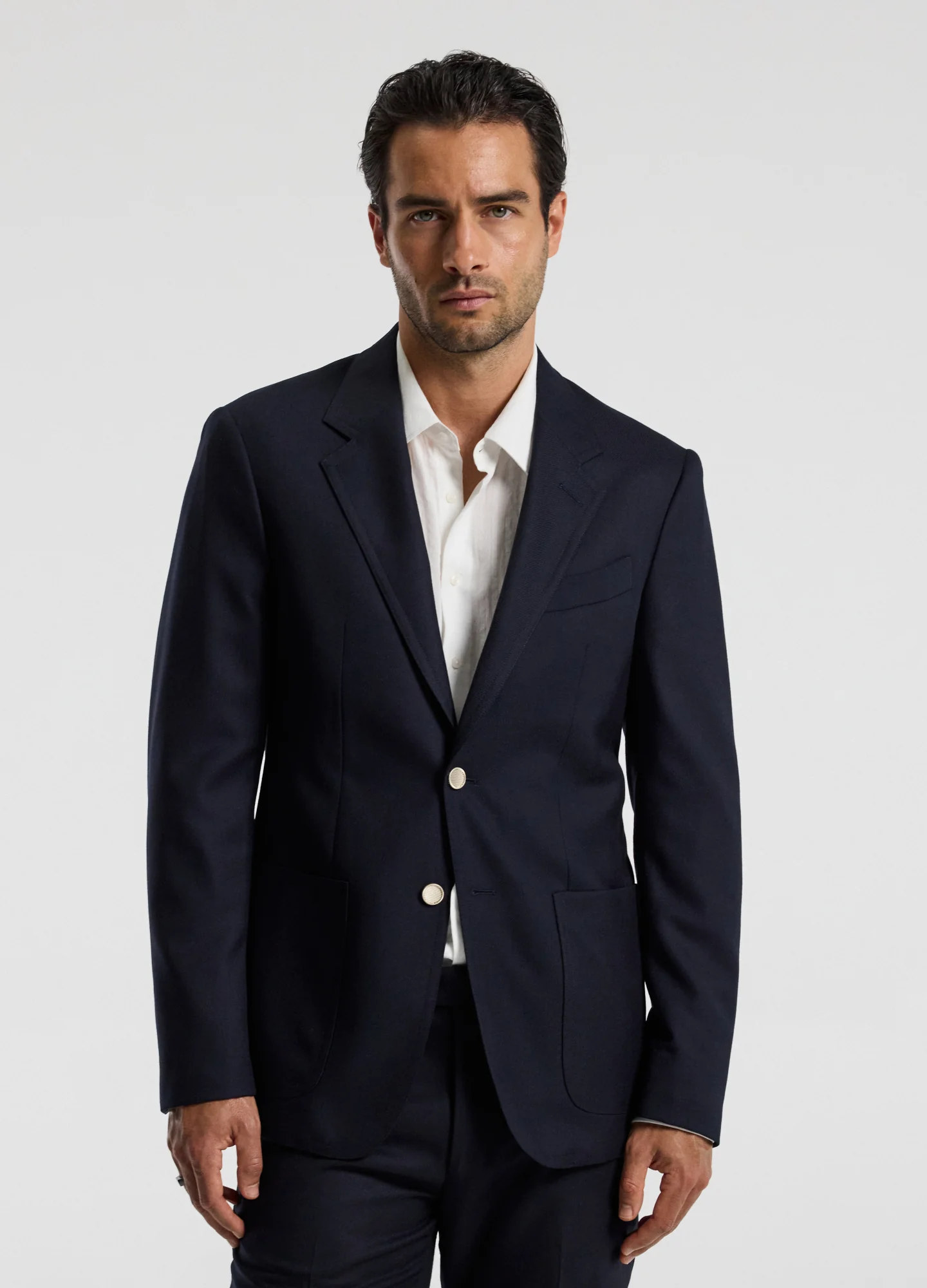 Tailored Wool Blazer Navy - Image 3