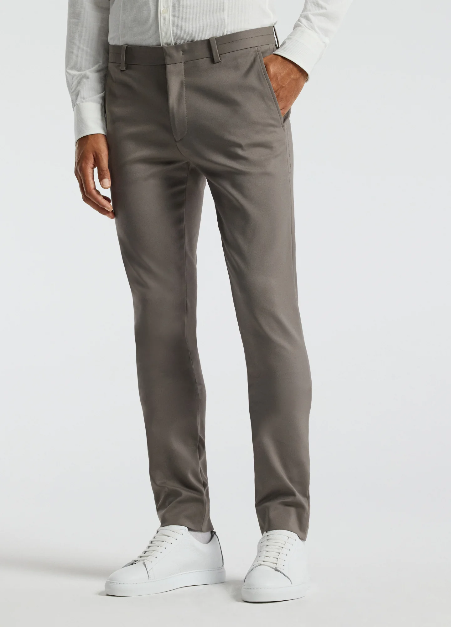 Tech Cotton Stretch Slim Pants Sepia - Image 3
