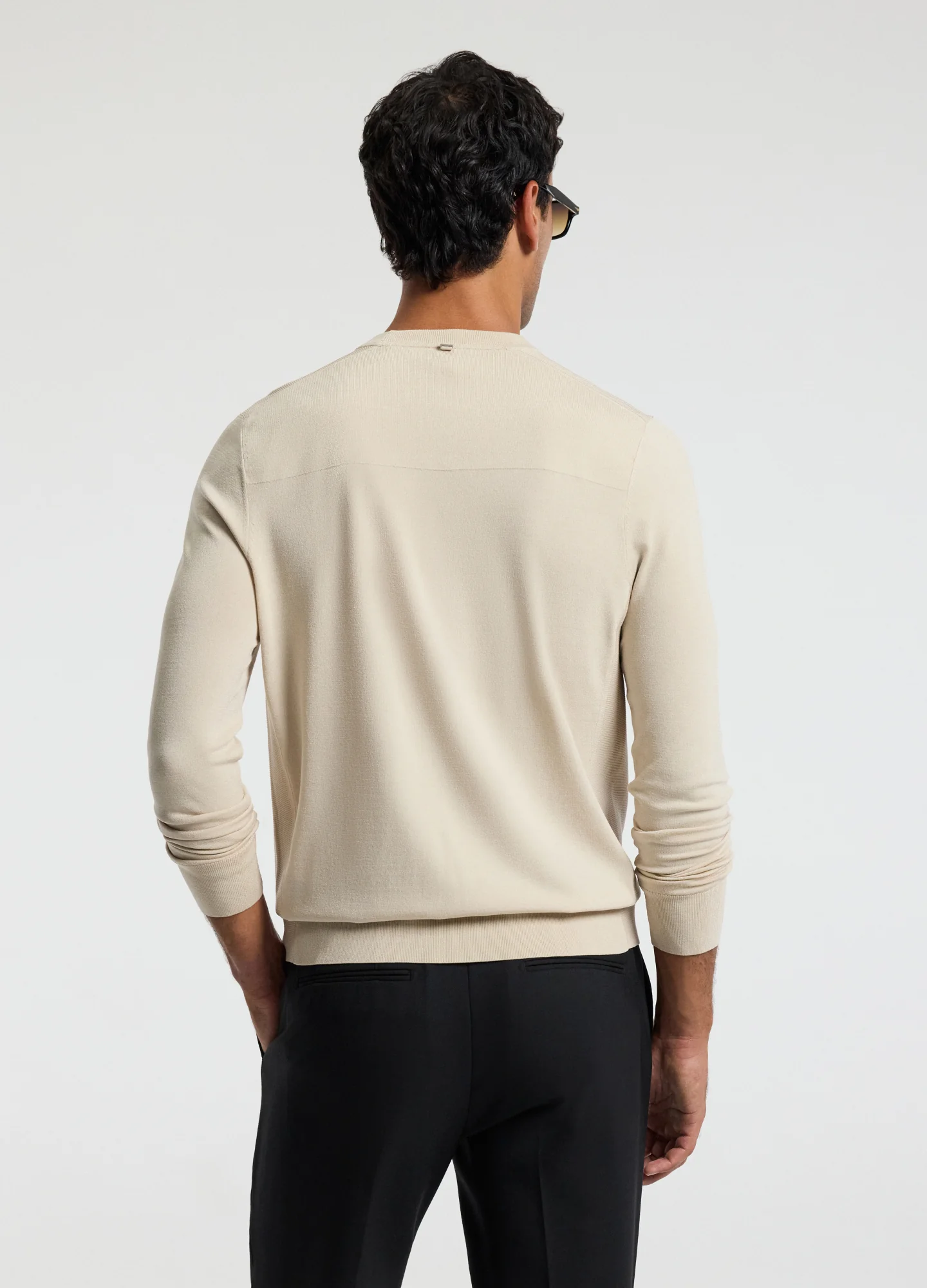 Technical Knit Crew Neck Sweater Oatmeal - Image 5