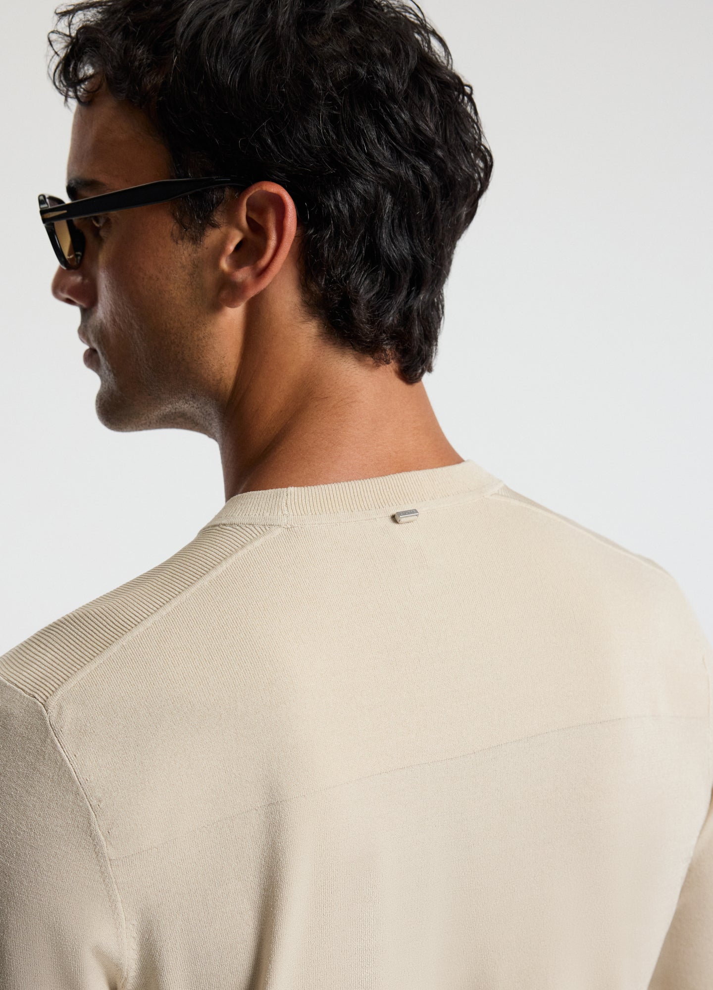 Technical Knit Crew Neck Sweater Oatmeal - Image 7