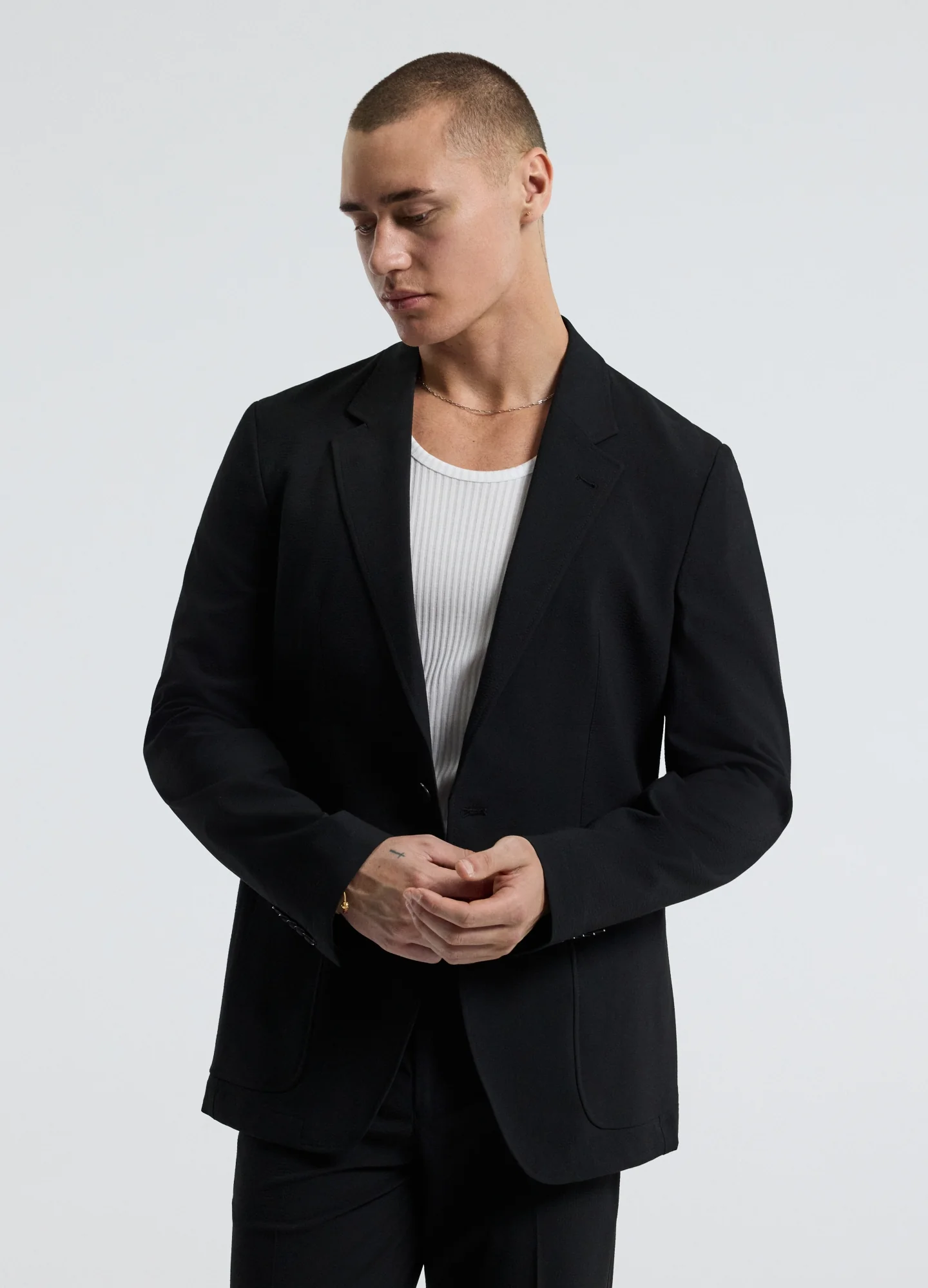 Tech Seersucker Blazer Black - Image 3