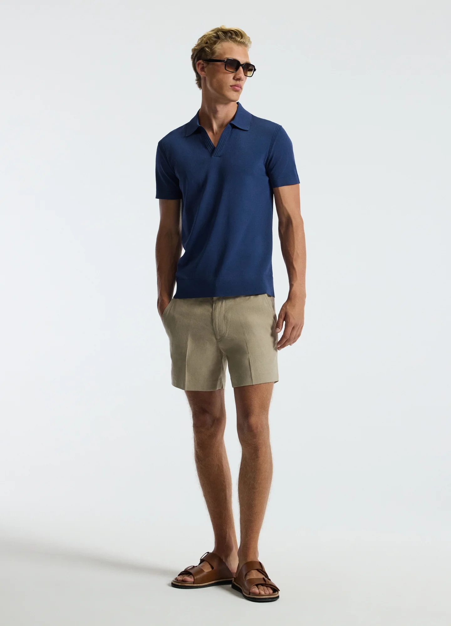 Tech Shoulder Trim Polo Marine Blue - Image 2