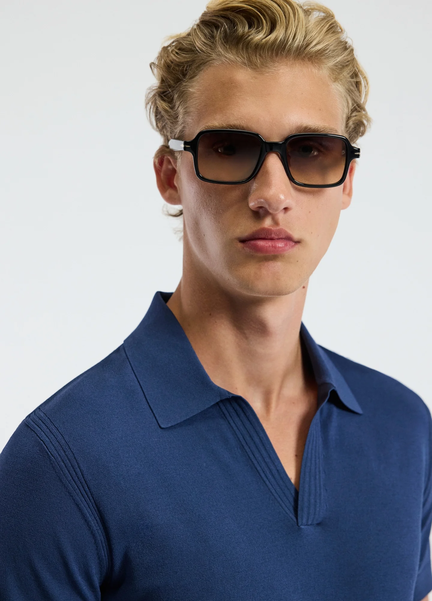 Tech Shoulder Trim Polo Marine Blue - Image 4