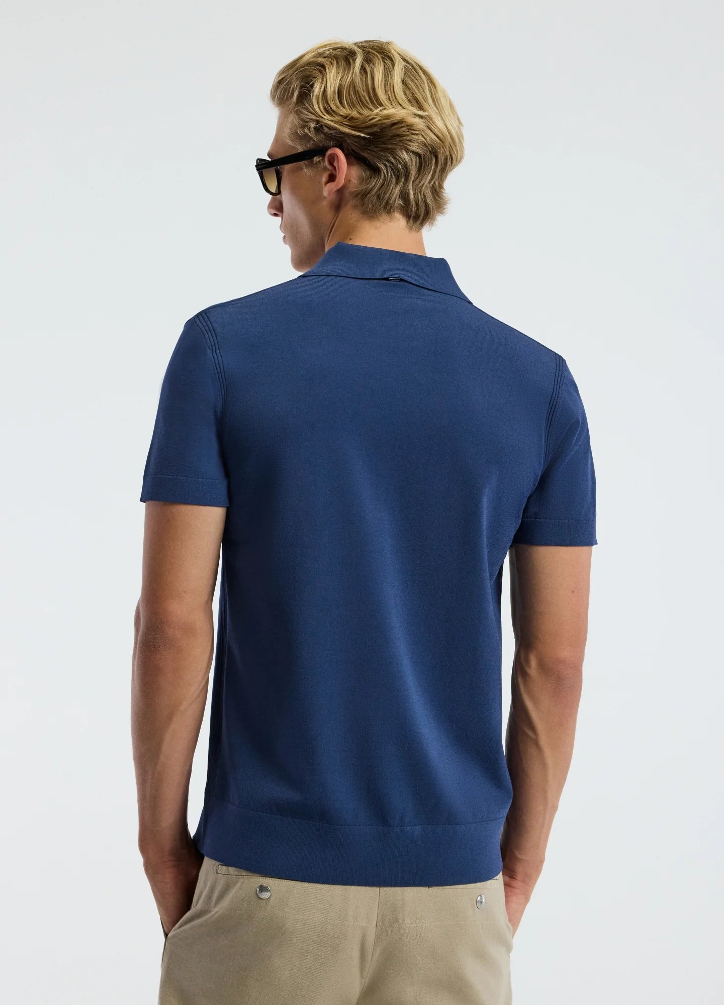 Tech Shoulder Trim Polo Marine Blue - Image 5