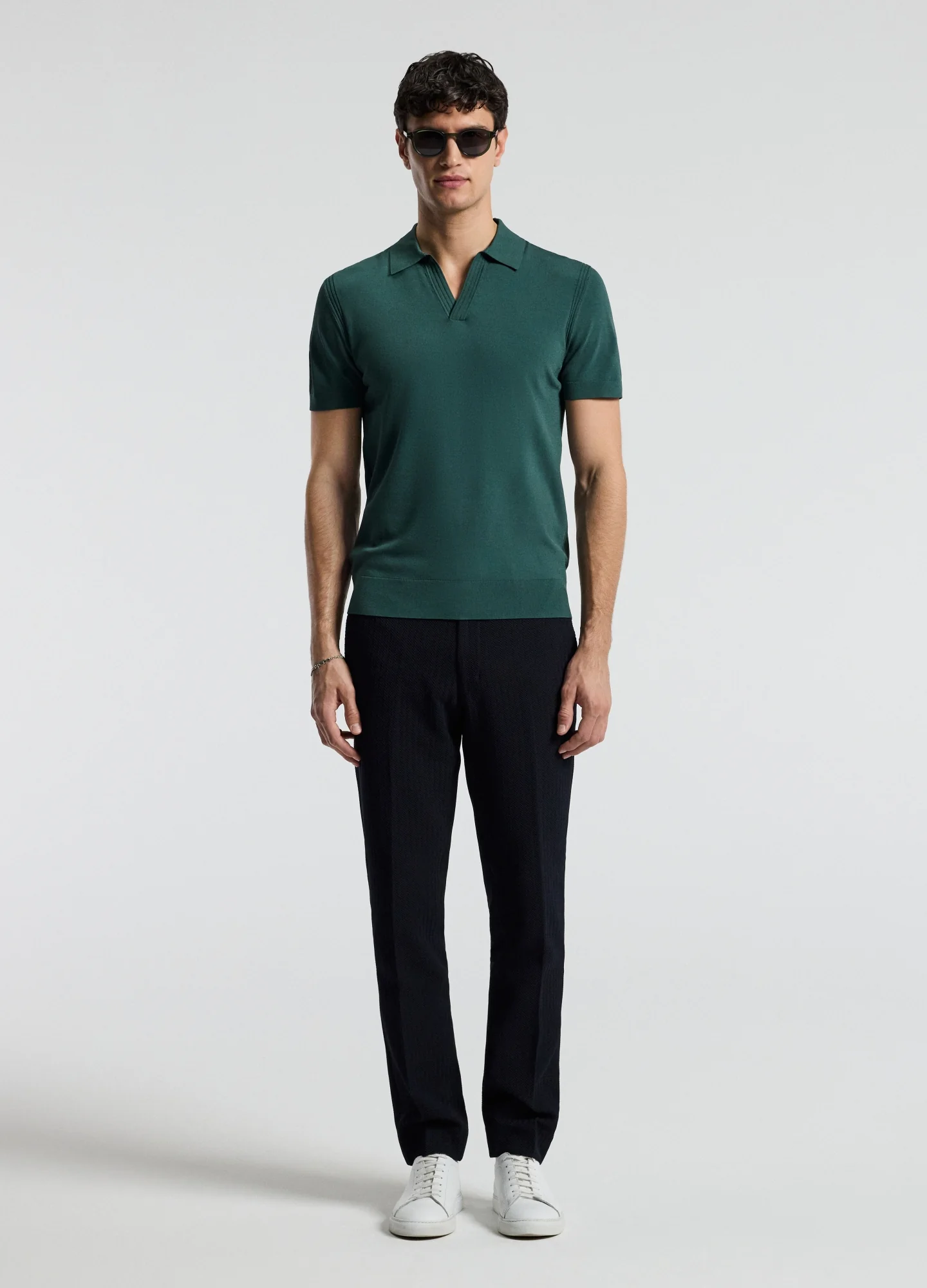 Tech Shoulder Trim Polo Sea Green - Image 2