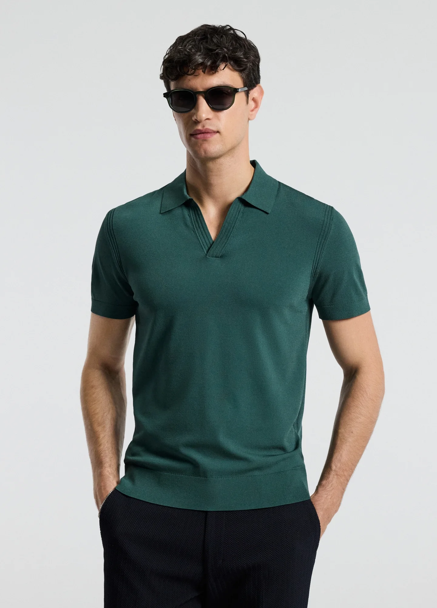 Tech Shoulder Trim Polo Sea Green - Image 3
