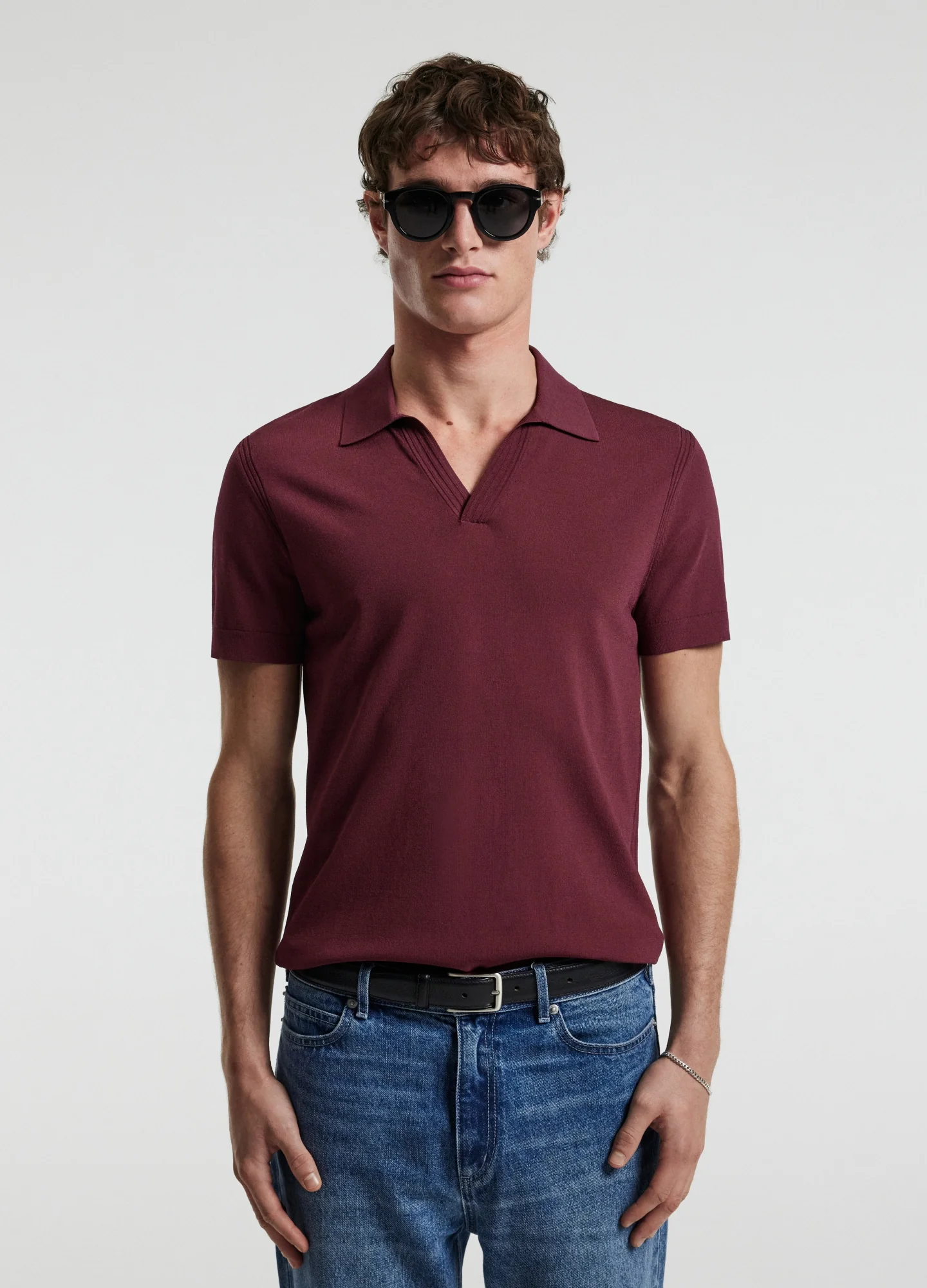 Tech Shoulder Trim Polo Wine - Image 3