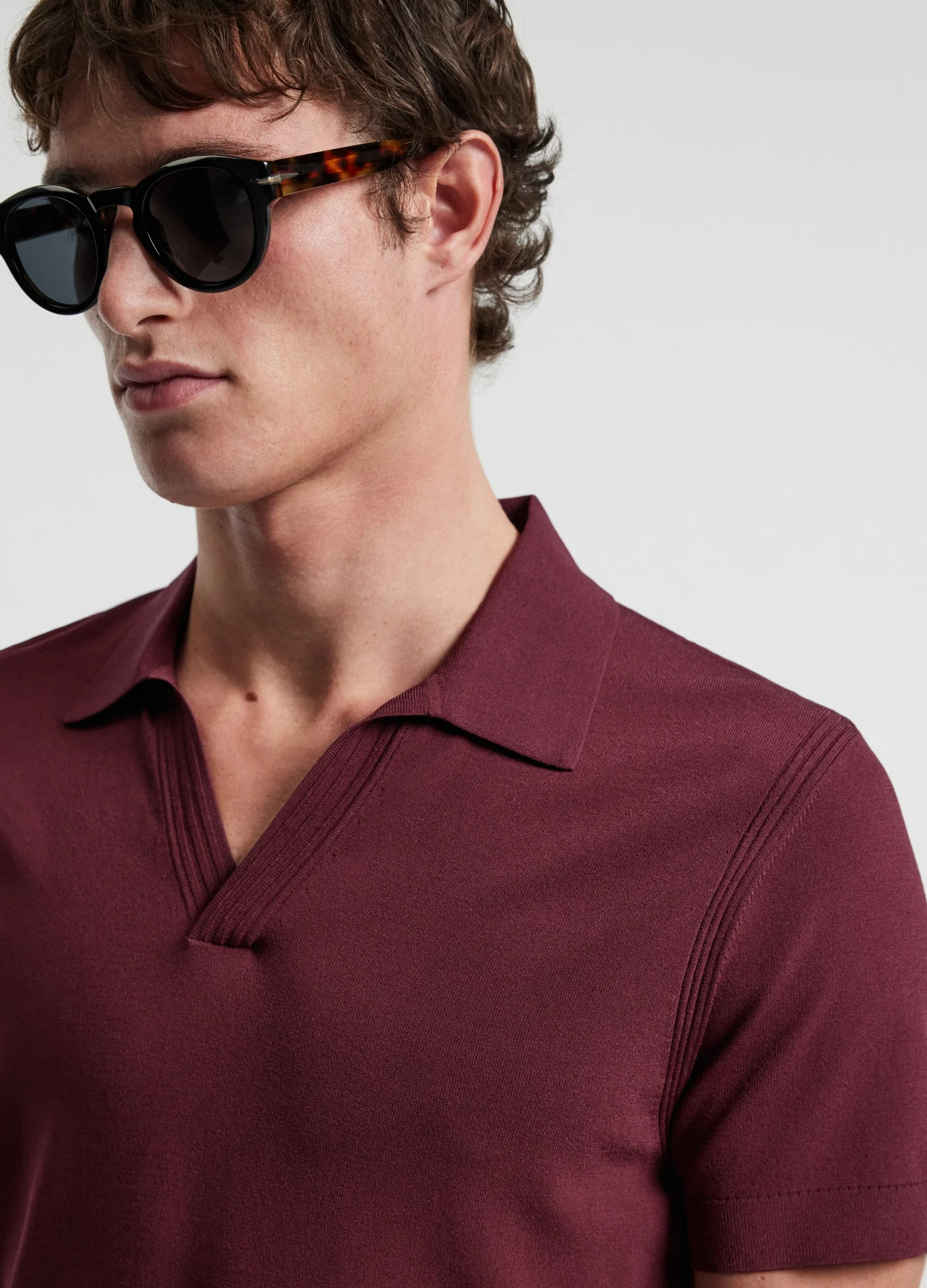 Tech Shoulder Trim Polo Wine - Image 4