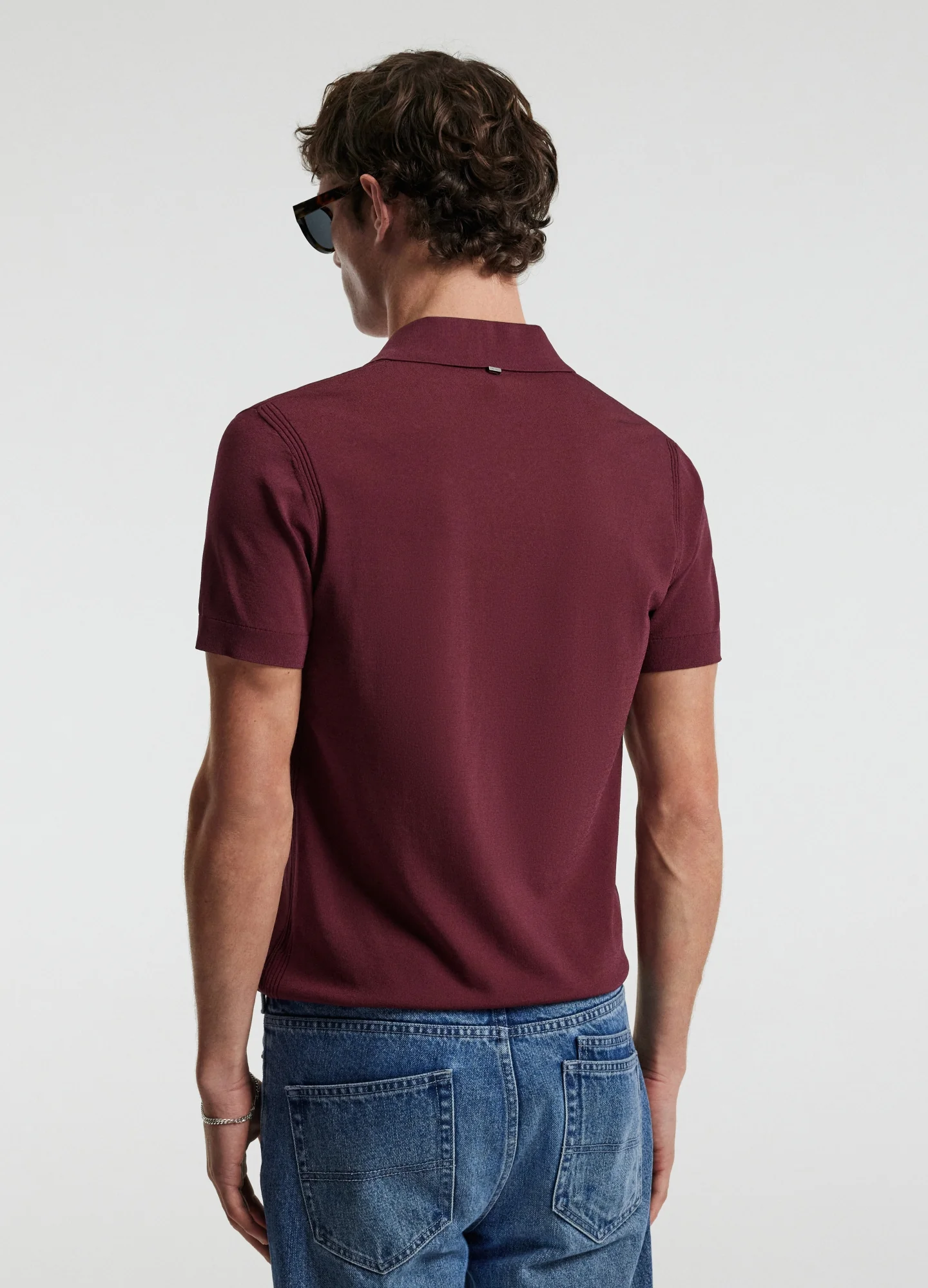 Tech Shoulder Trim Polo Wine - Image 5