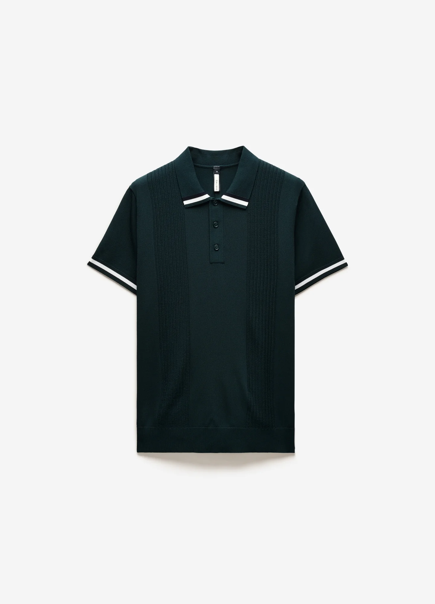 Tech Stripe Collar Polo Bottle Green