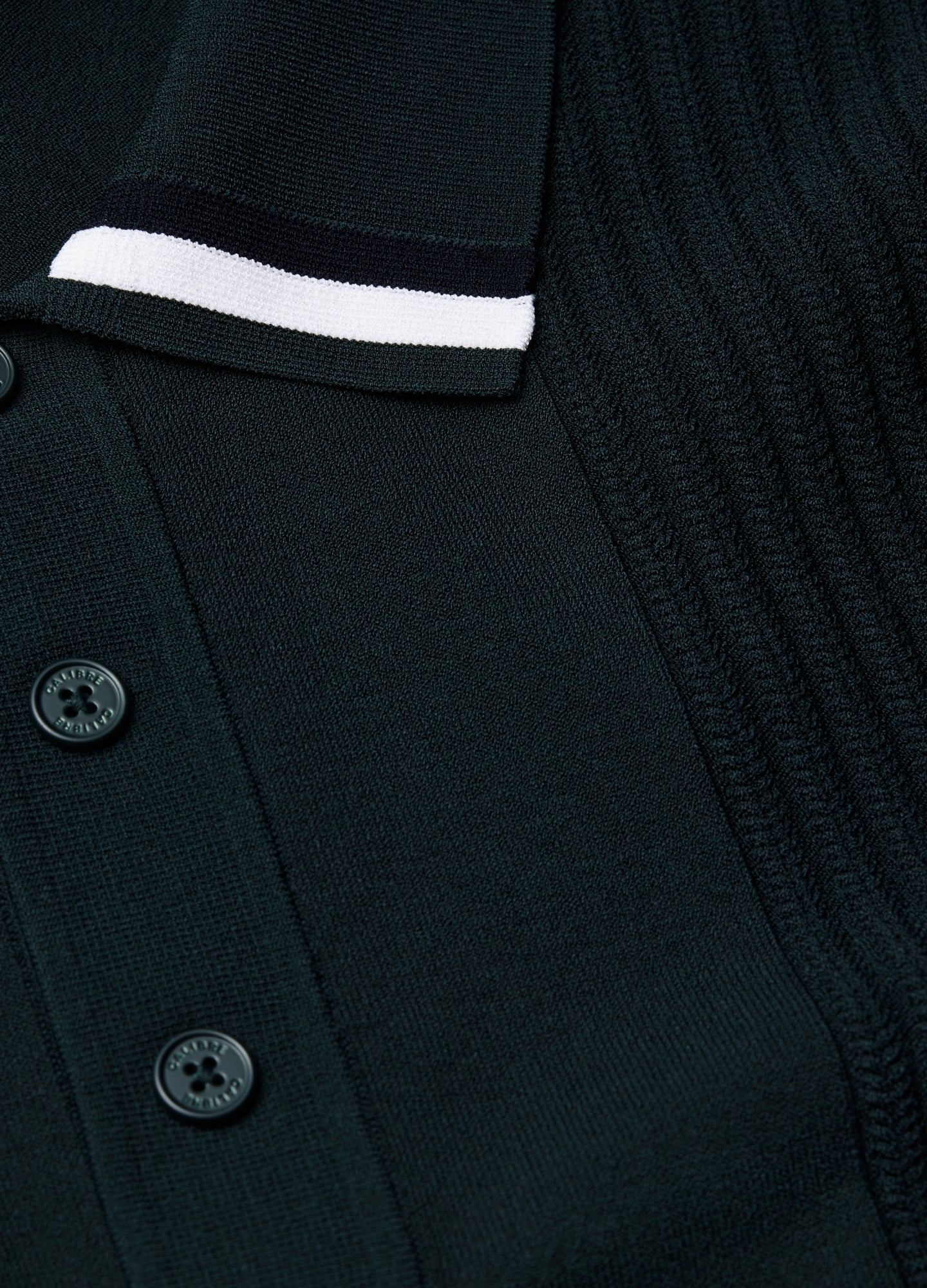 Tech Stripe Collar Polo Bottle Green - Image 6