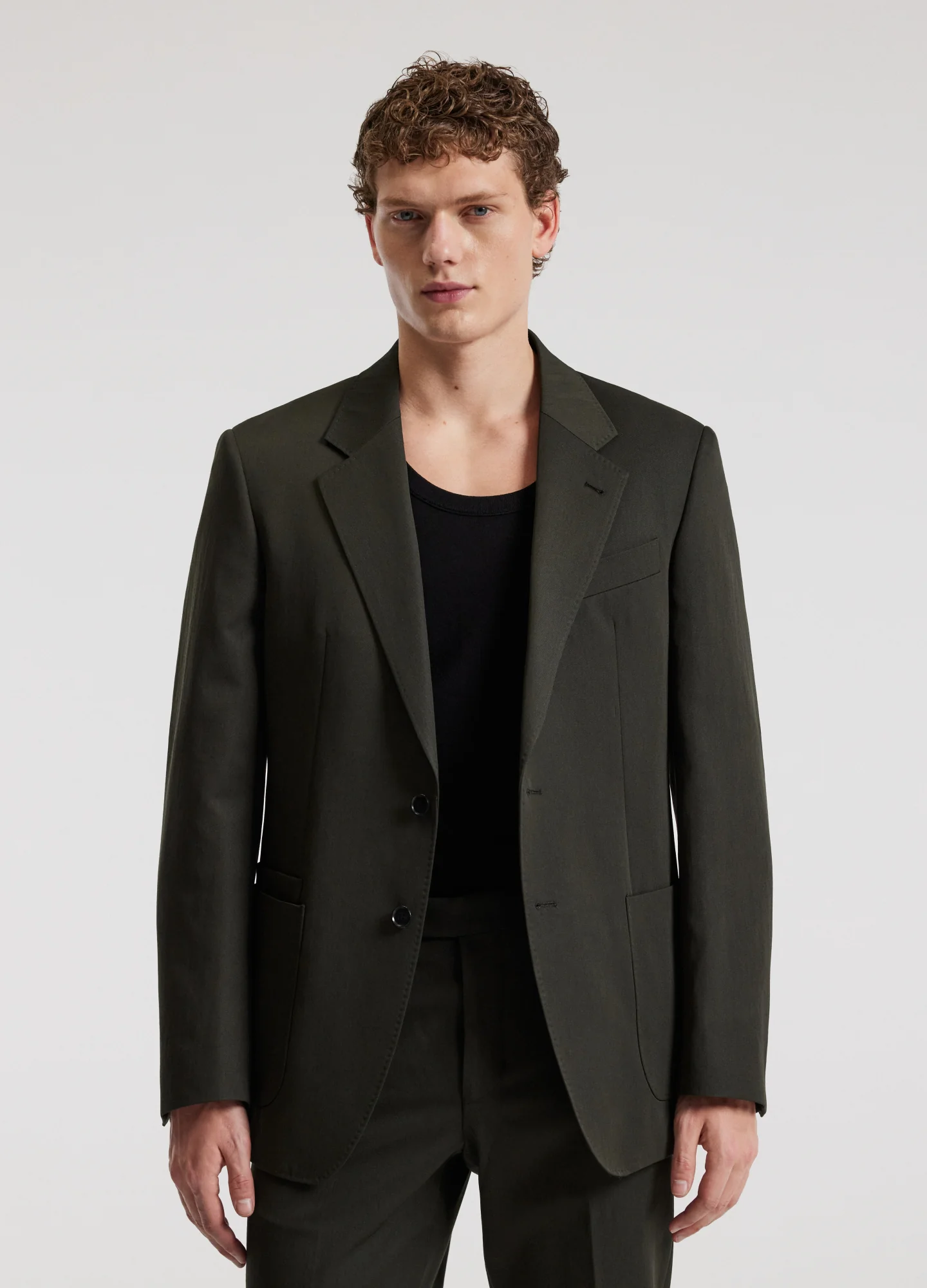 Tech Wool Blazer Dark Green - Image 3