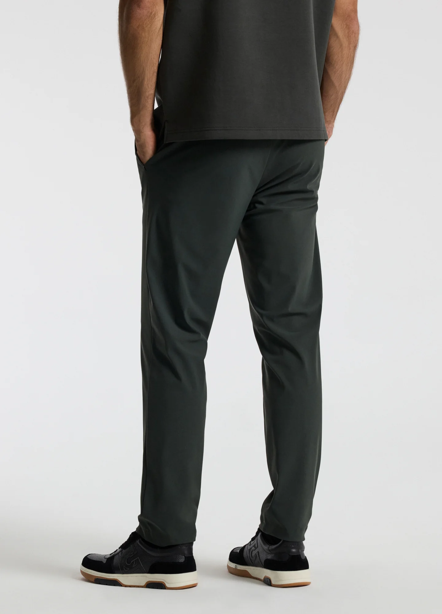 Technical Knit Pintucked Pants Khaki - Image 5