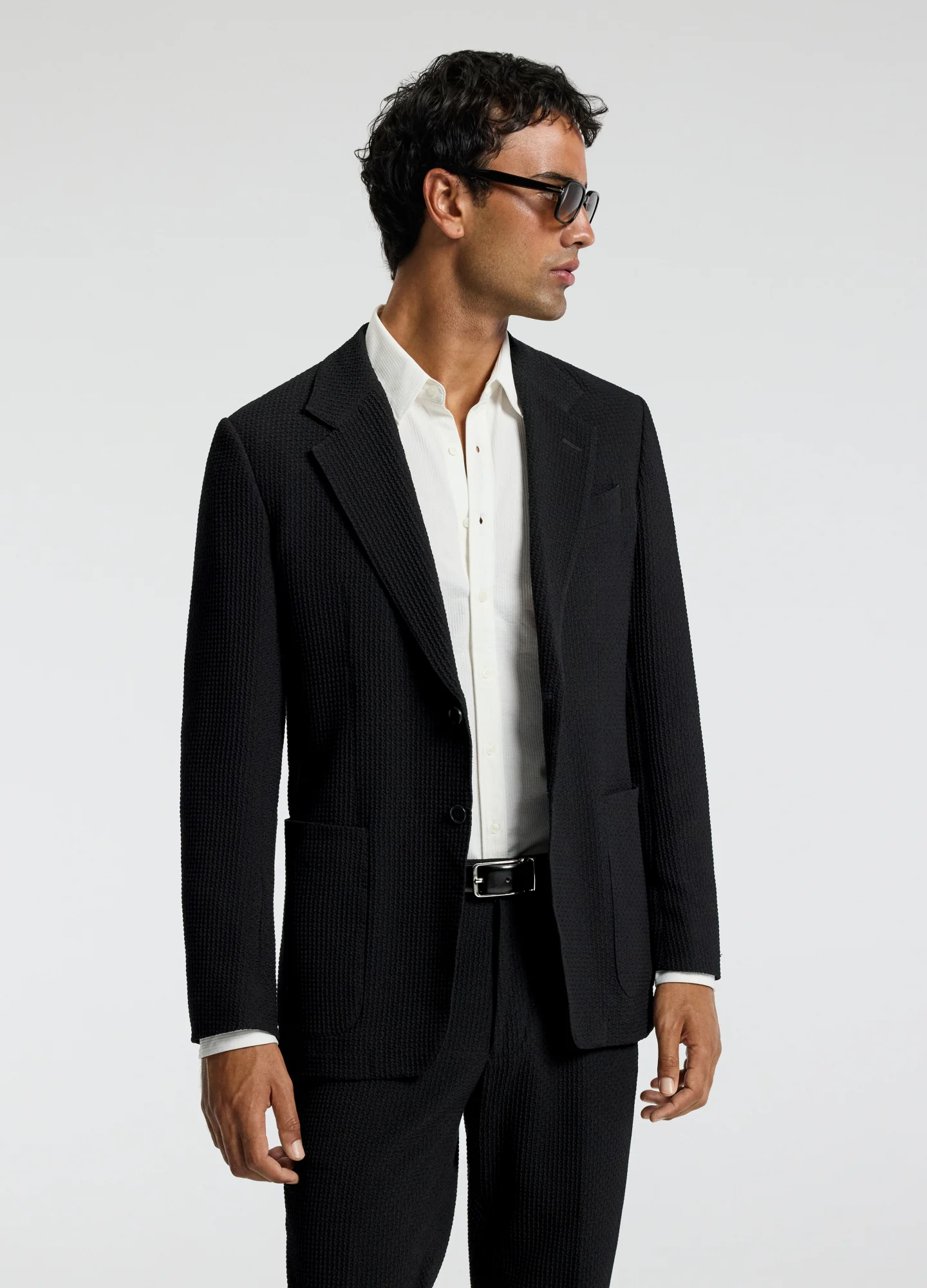 Textured Blazer Black - Image 3