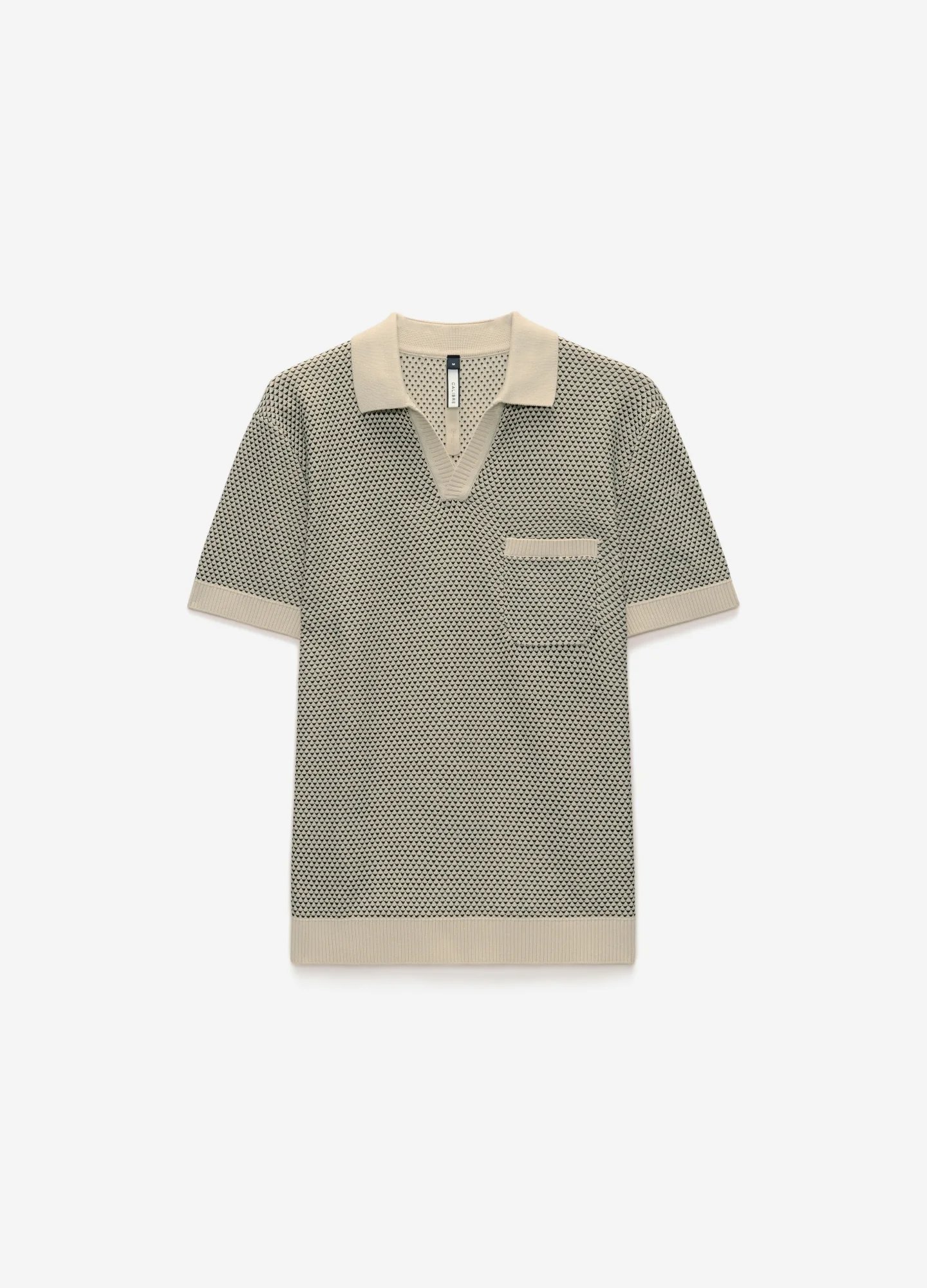Textured Knit Polo Natural