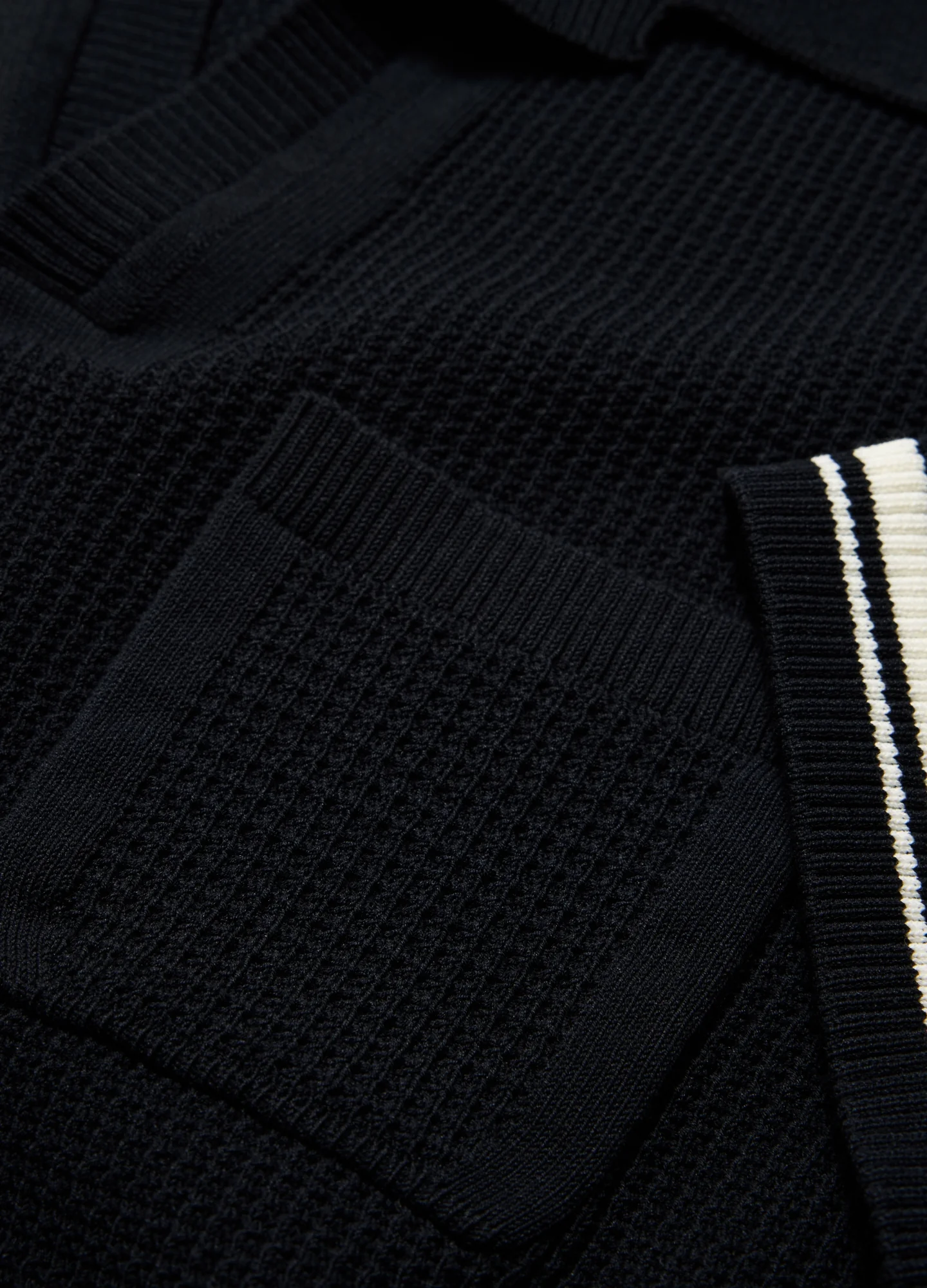Textured Knit Polo Navy - Image 6