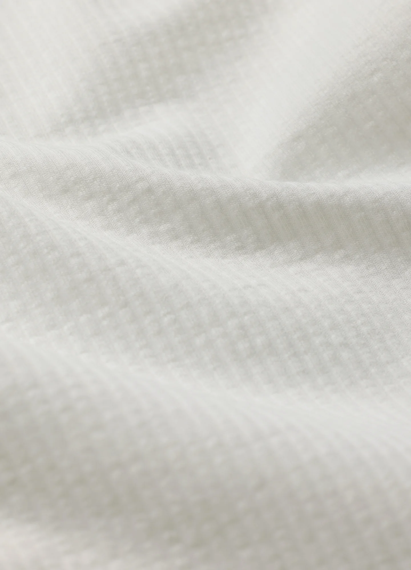 Textured Knit Stretch Shirt Off White - Image 6