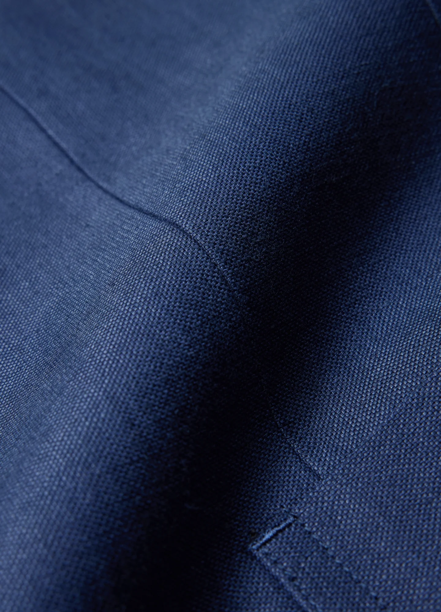 Textured Linen Blend Blazer Denim Blue - Image 6