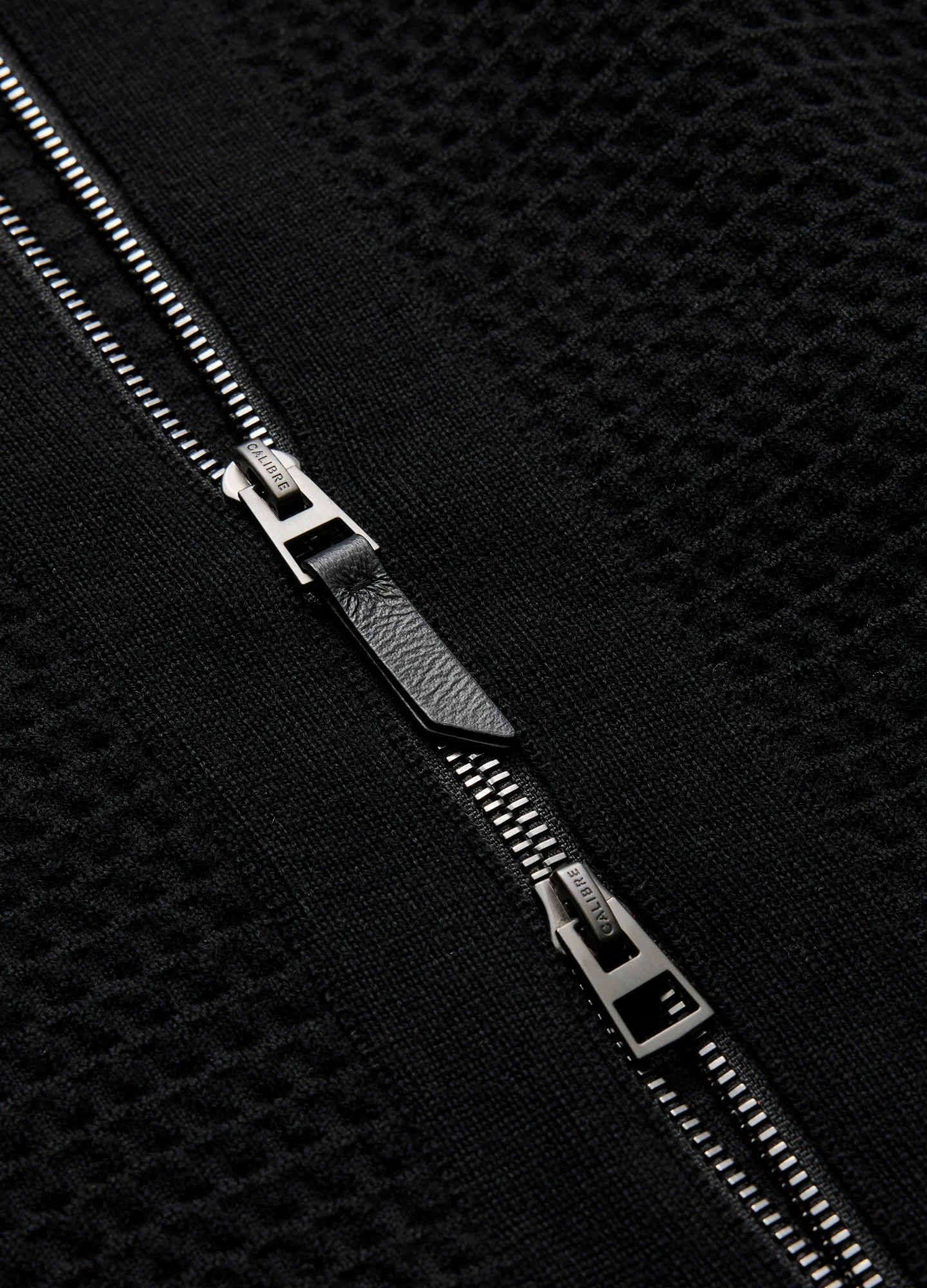 Textured Zip Cardigan Black - Image 6