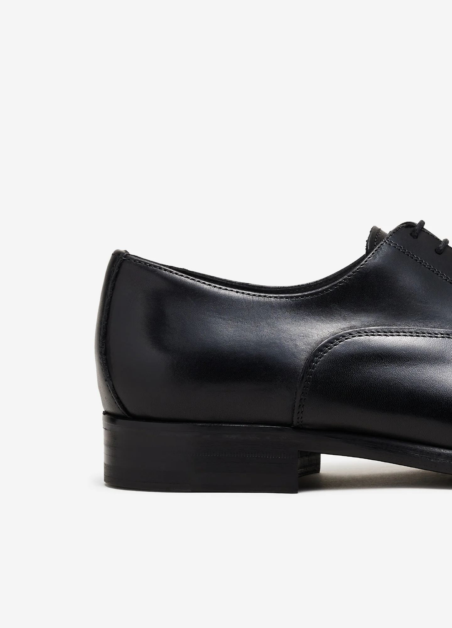 Toe Cap Oxford Shoe Black - Image 3