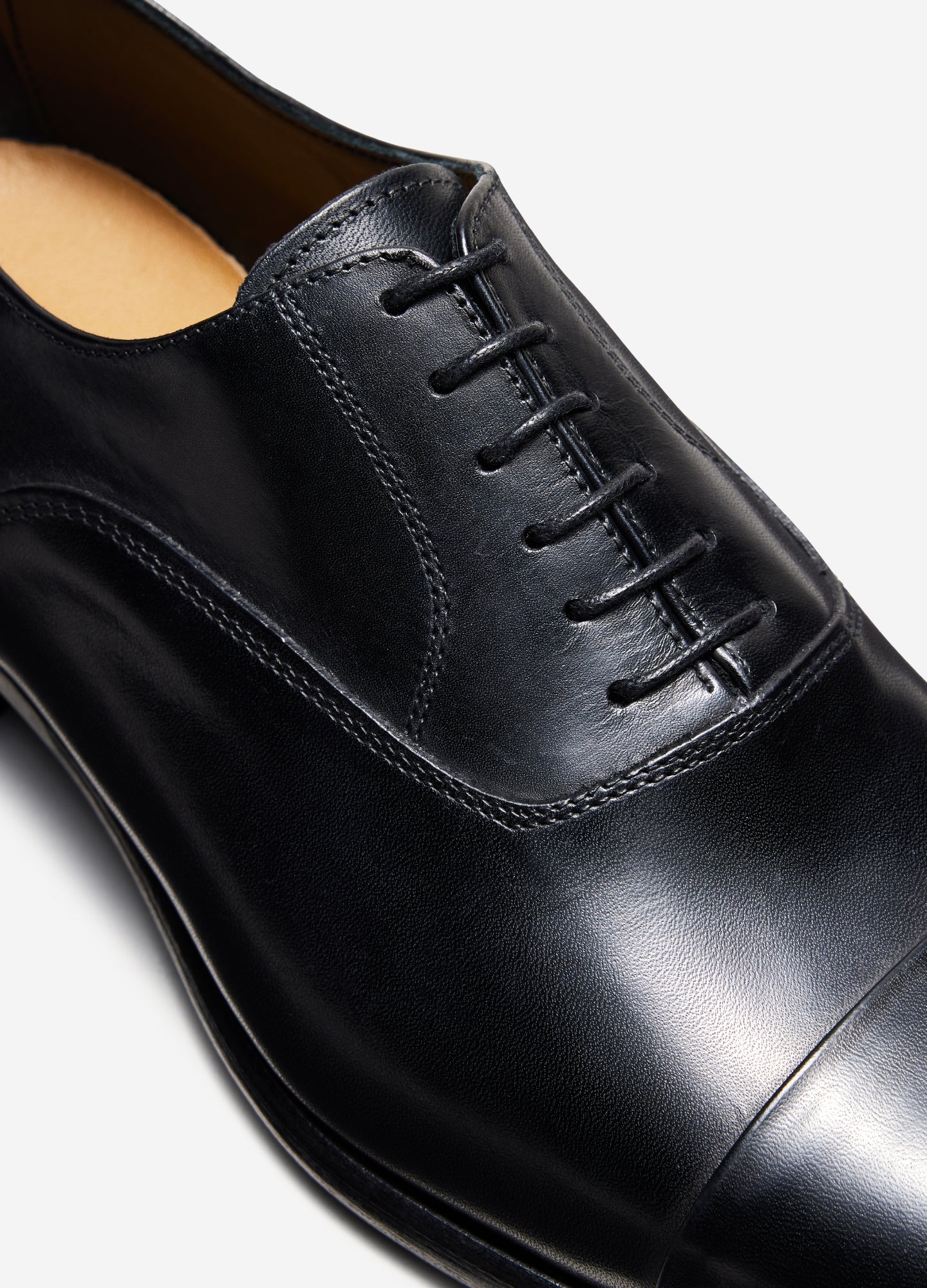 Toe Cap Oxford Shoe Black - Image 4