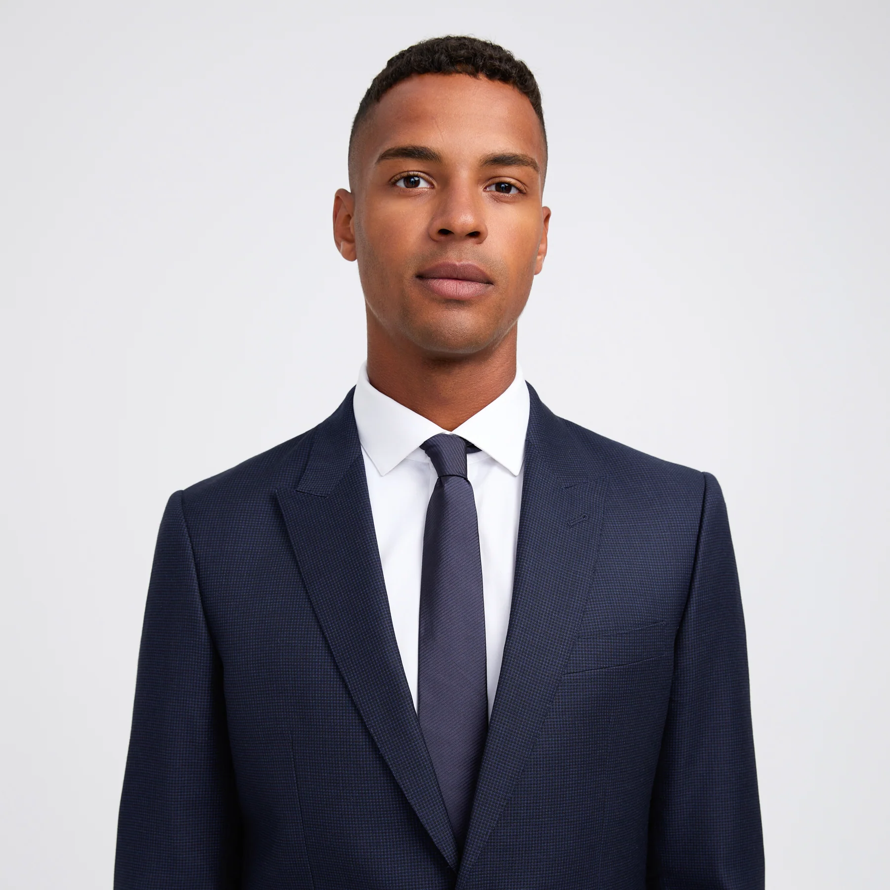 Tonal Basketweave Suit Jacket Navy Combo - Image 4