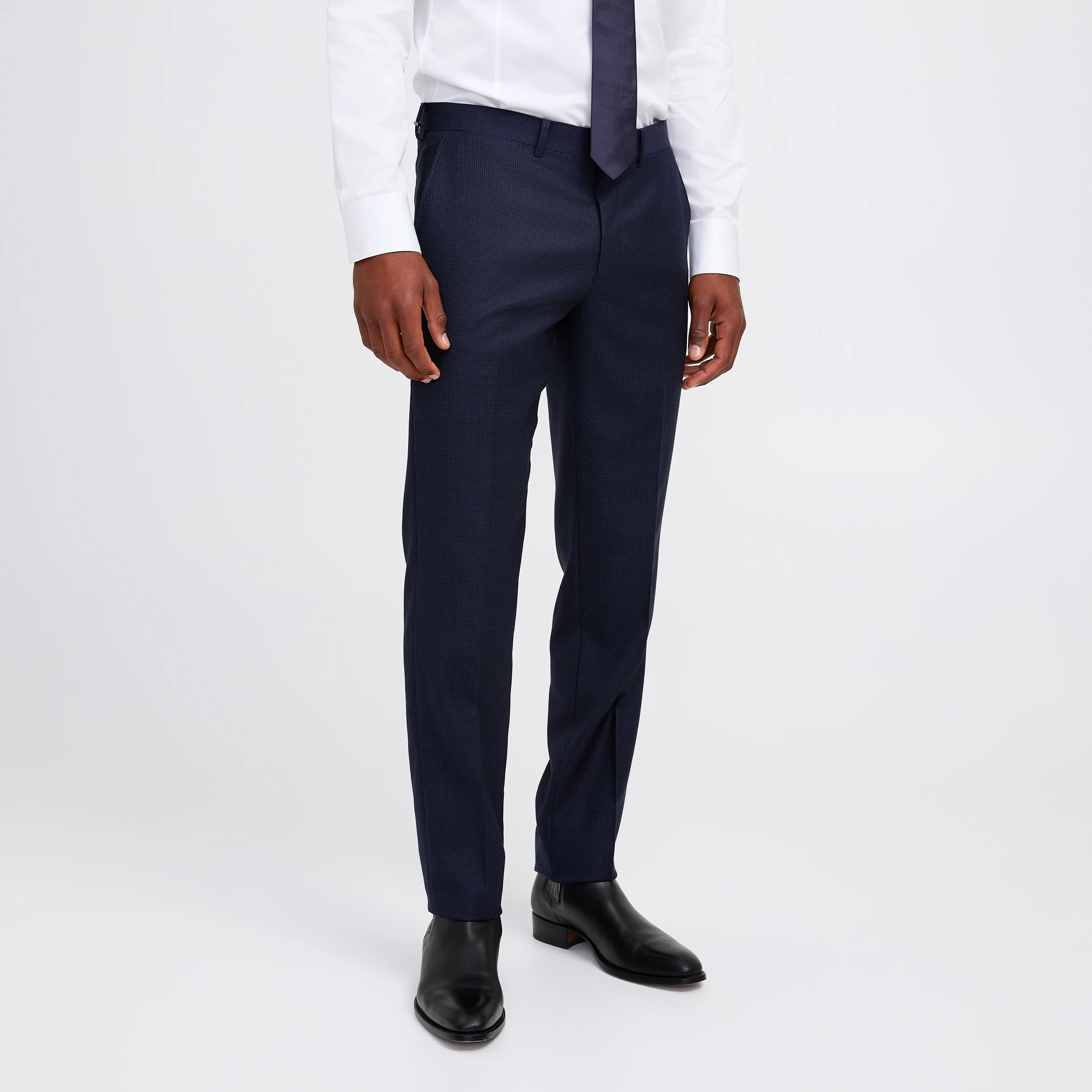 Tonal Basketweave Suit Pant Navy Combo - Image 4