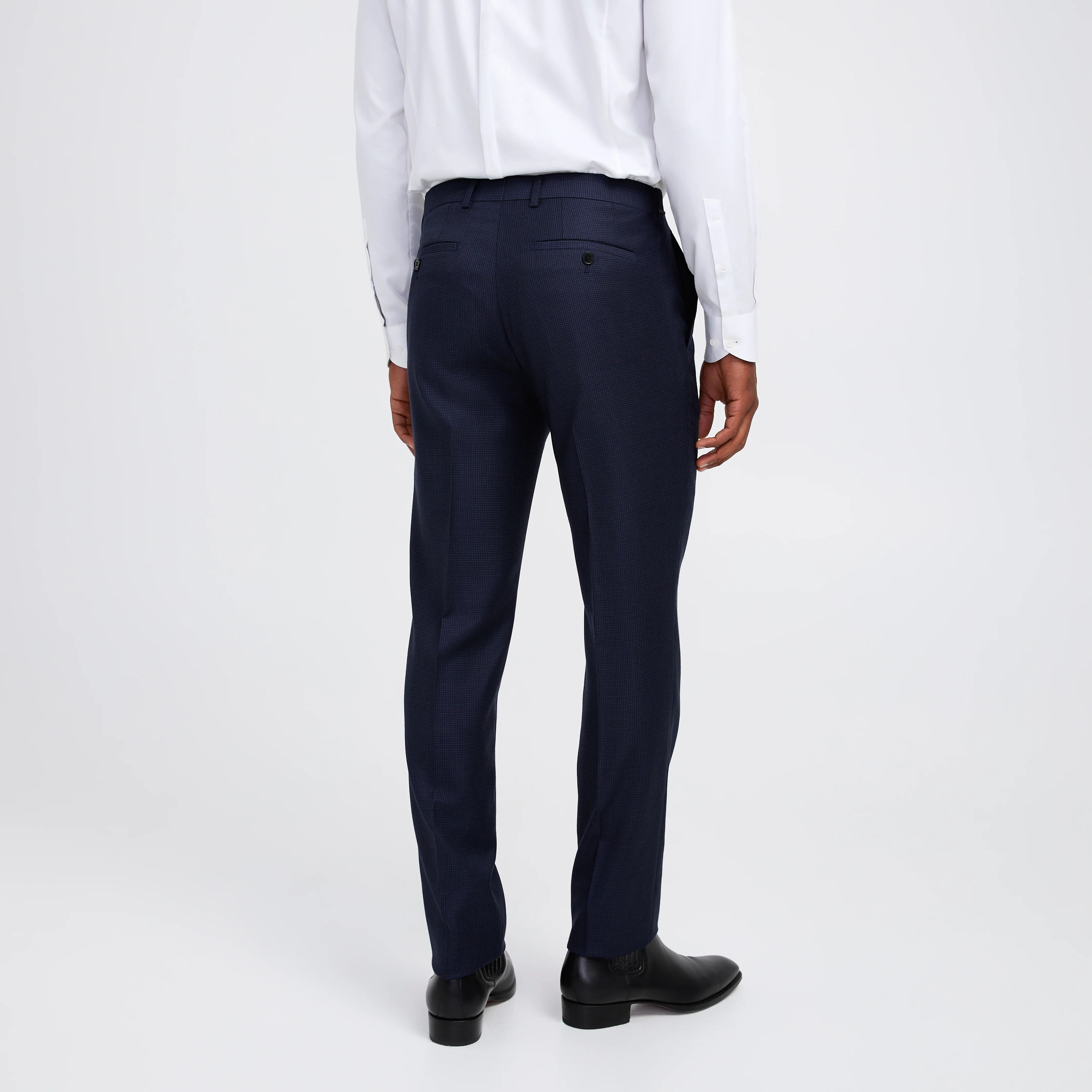 Tonal Basketweave Suit Pant Navy Combo - Image 5