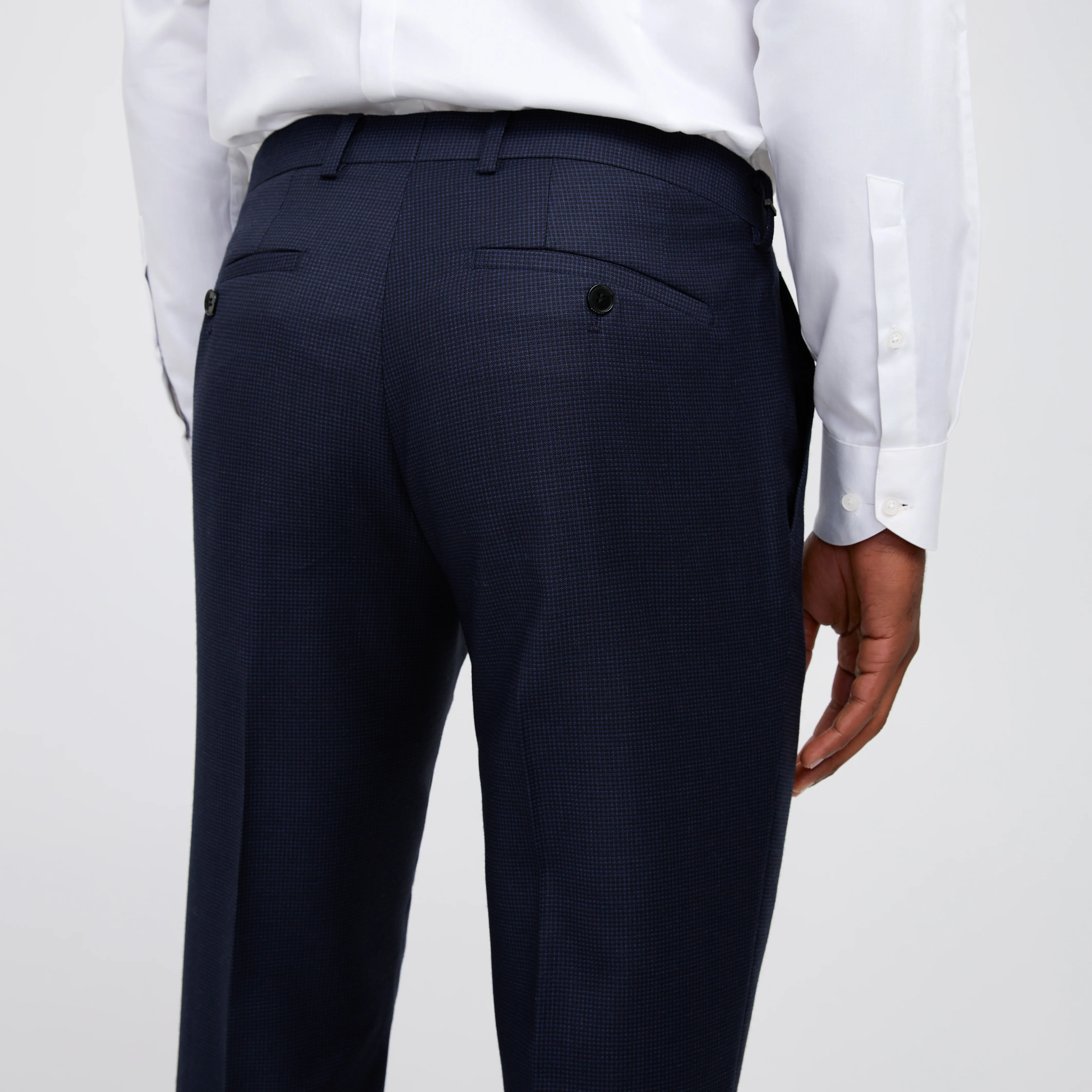 Tonal Basketweave Suit Pant Navy Combo - Image 6