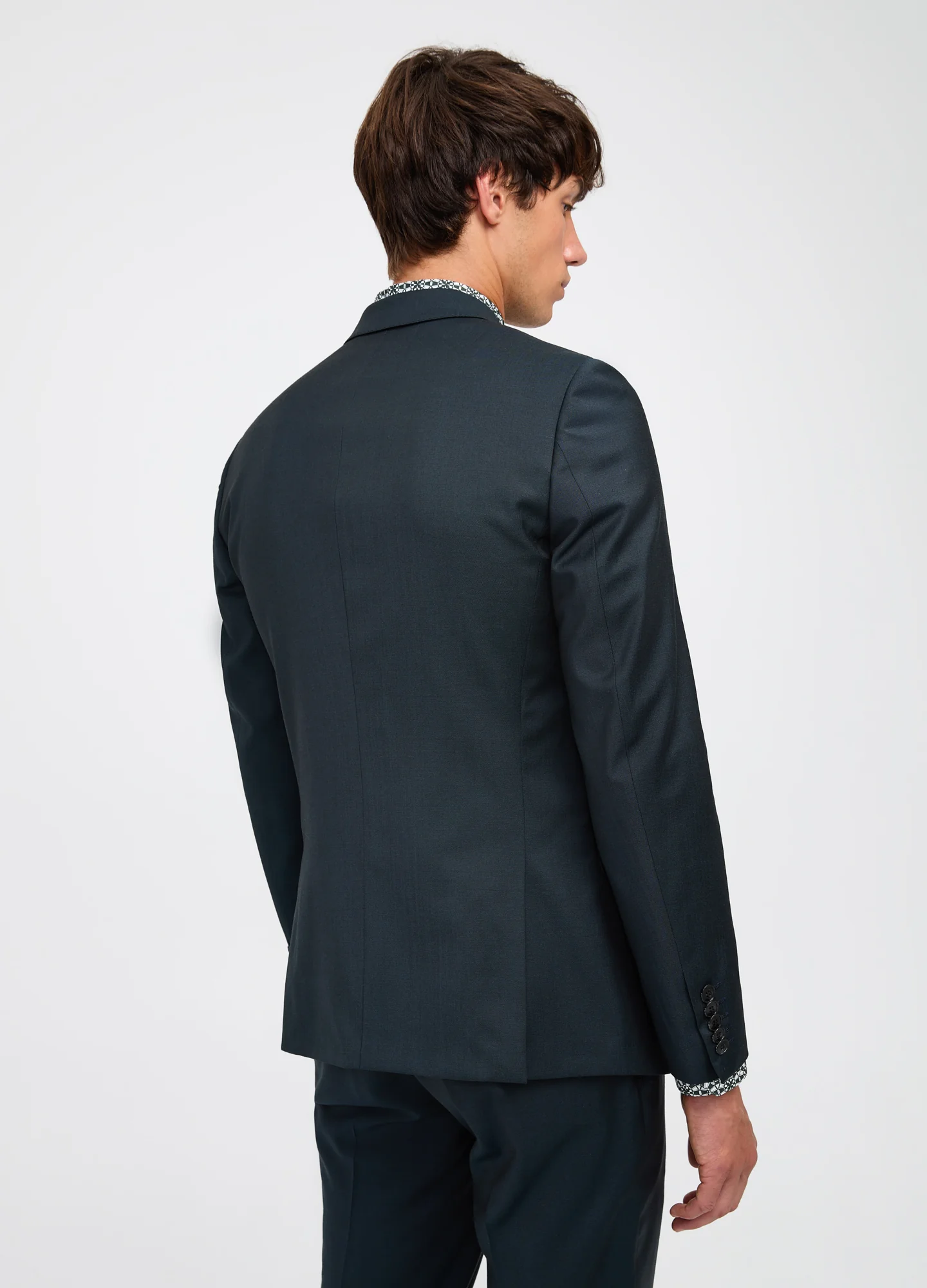 Tonal Twill Suit Jacket Dark Green - Image 5