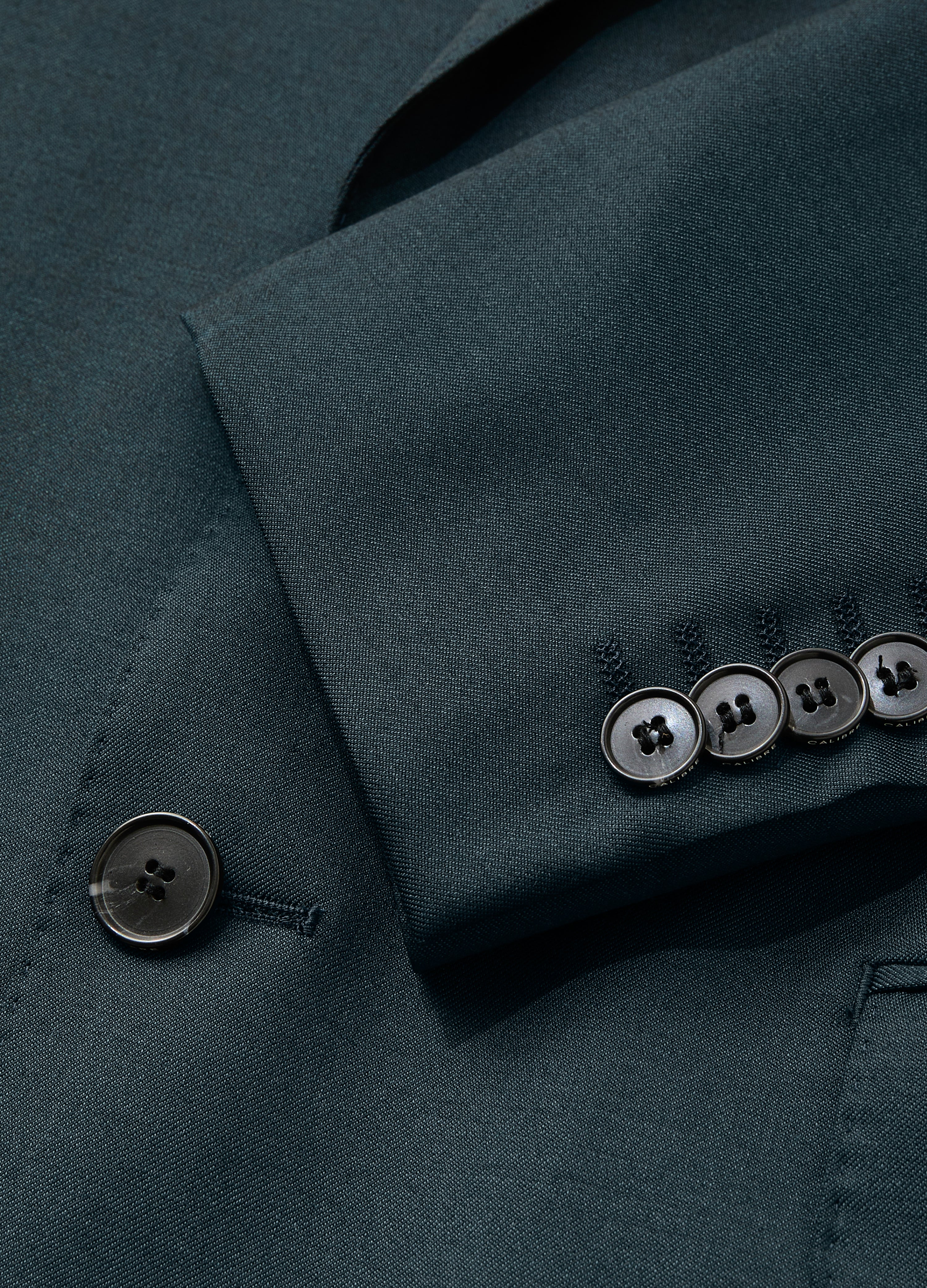 Tonal Twill Suit Jacket Dark Green - Image 6