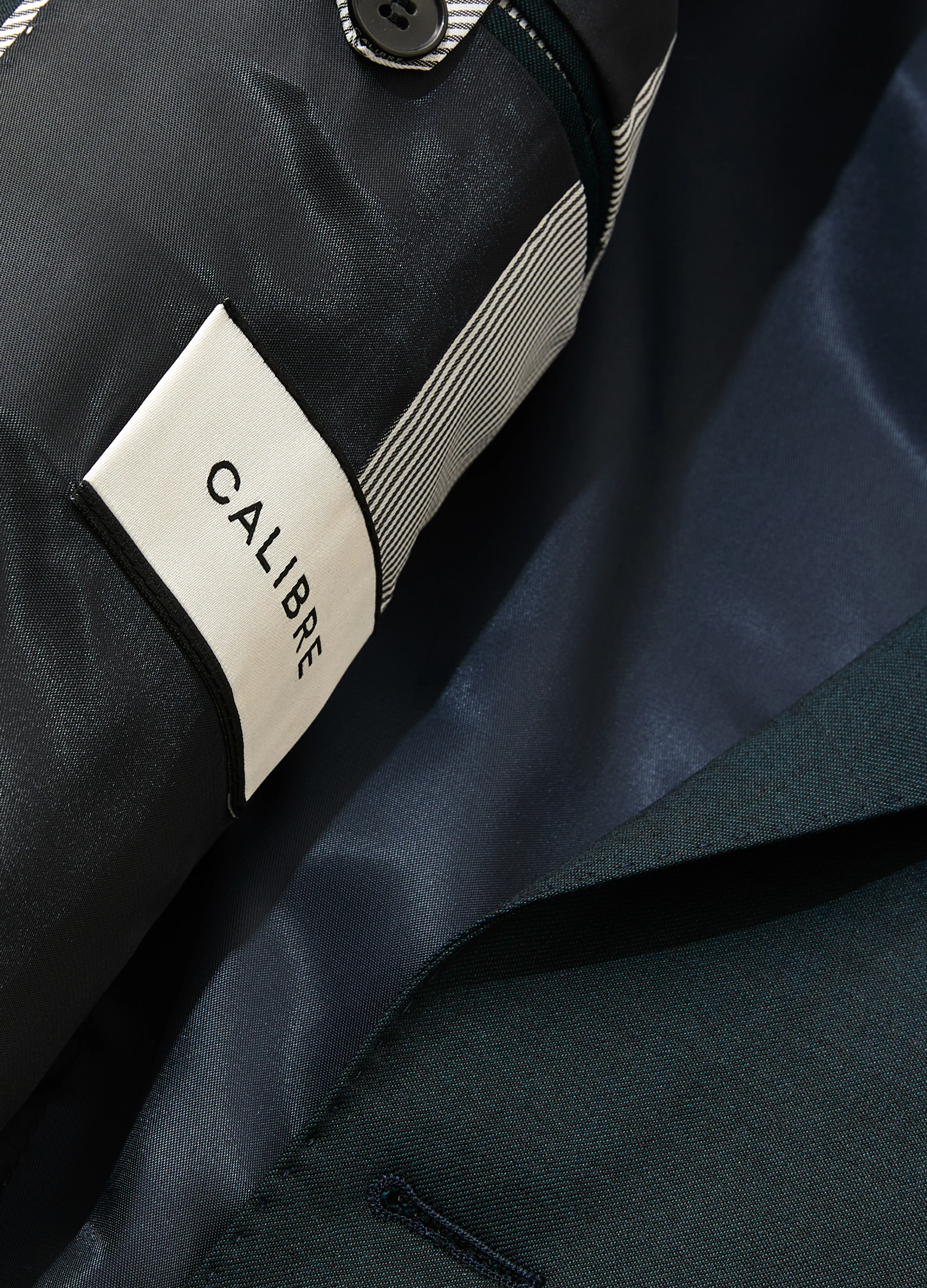 Tonal Twill Suit Jacket Dark Green - Image 7