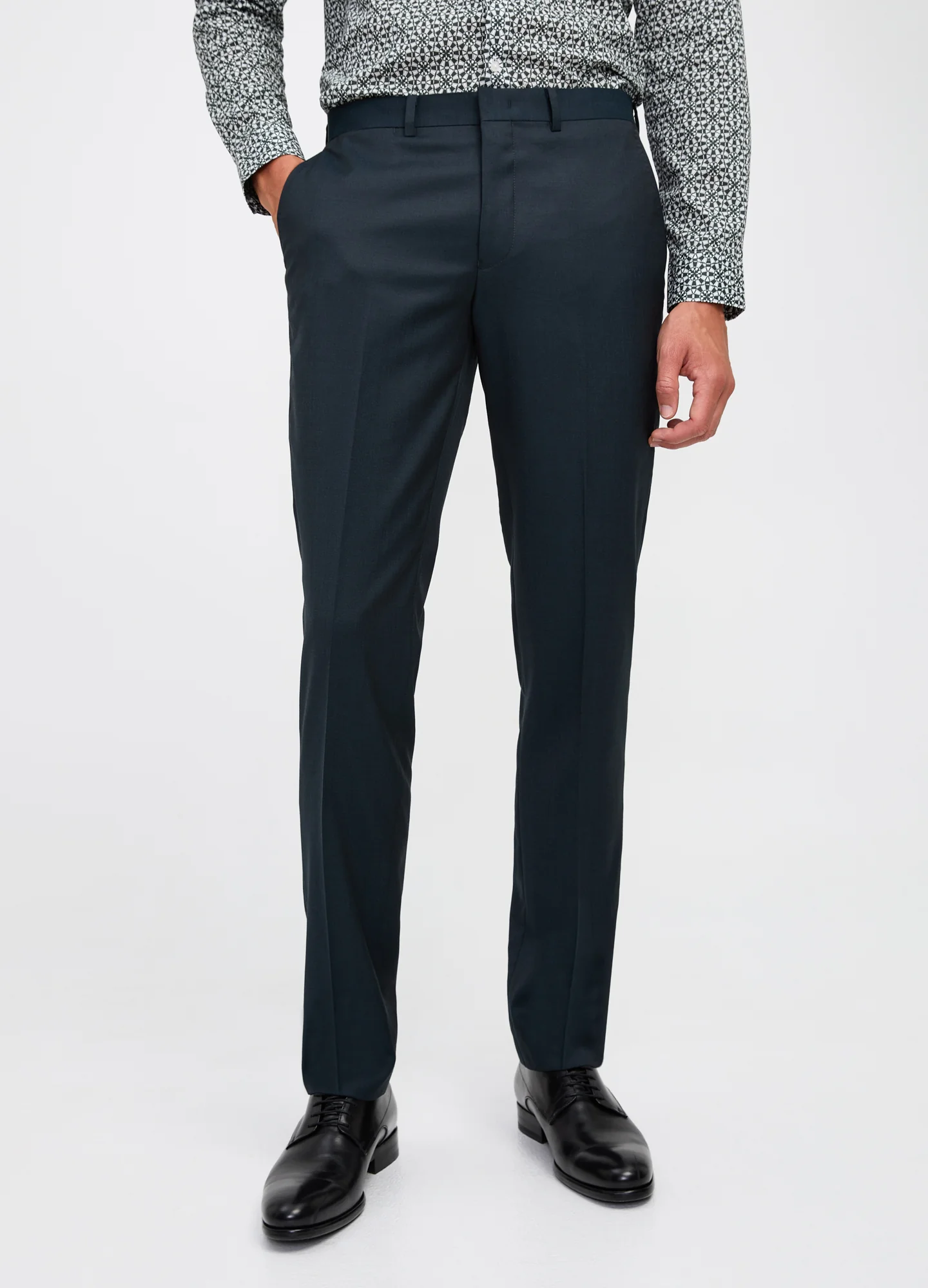Tonal Twill Suit Pant Dark Green - Image 3