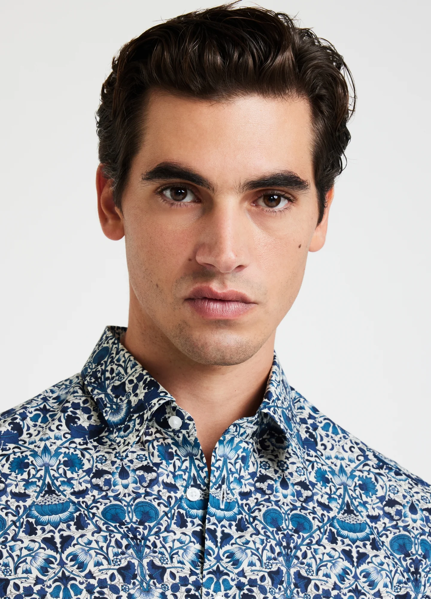 Trailing Botanic Print Shirt Teal - Image 4