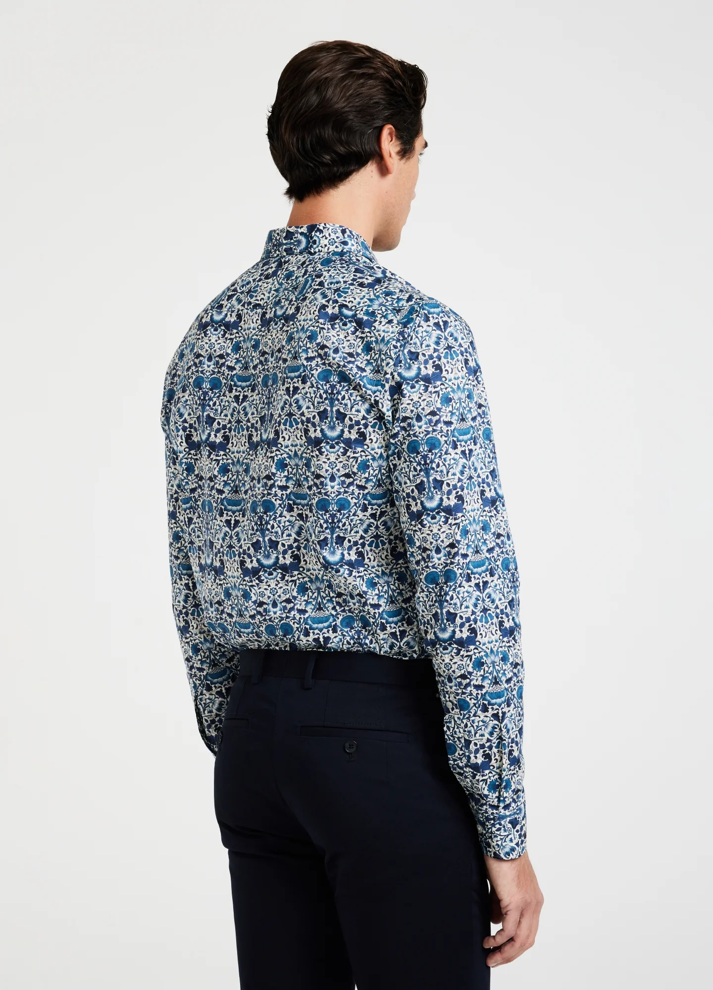 Trailing Botanic Print Shirt Teal - Image 5