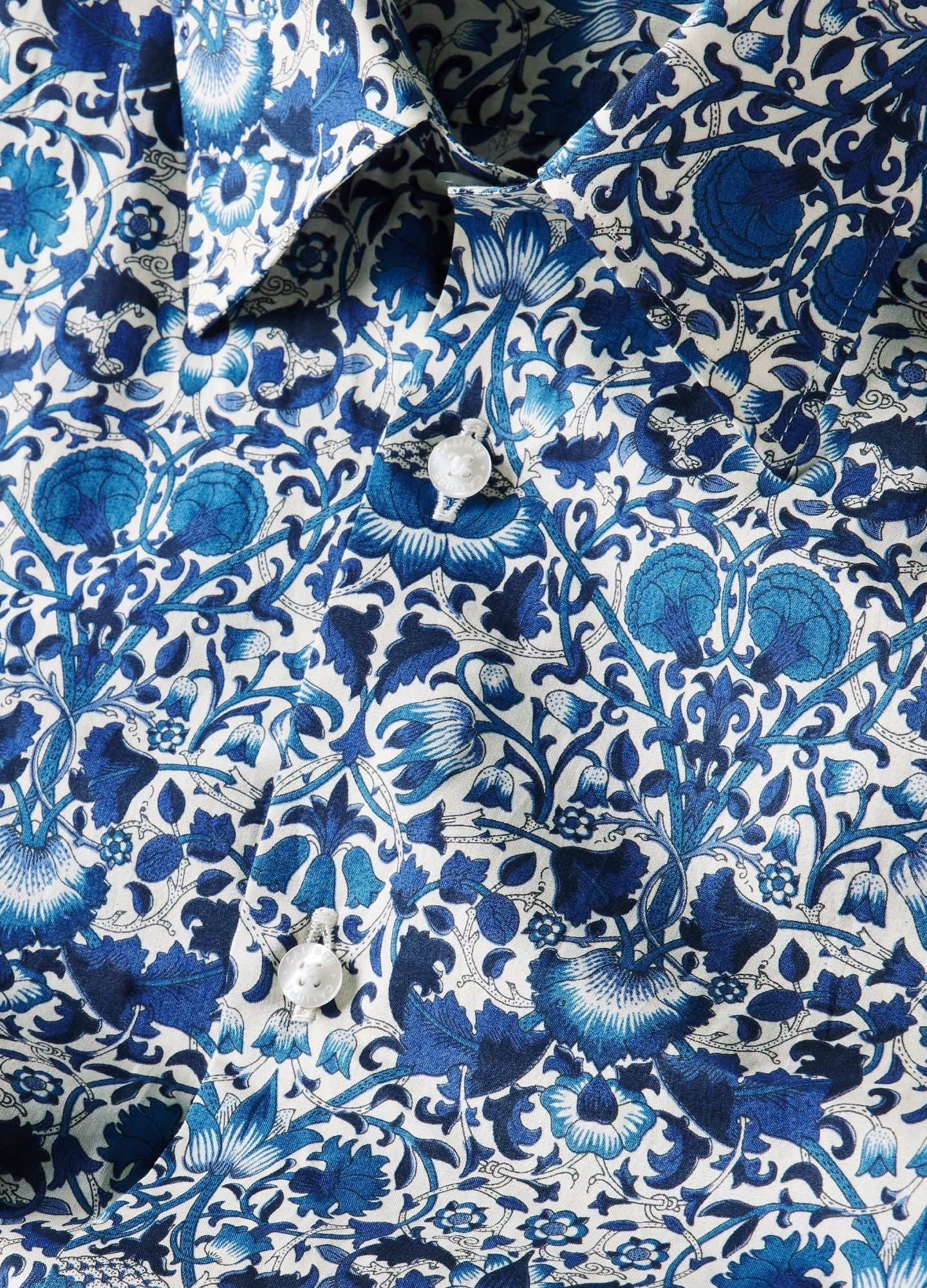 Trailing Botanic Print Shirt Teal - Image 6