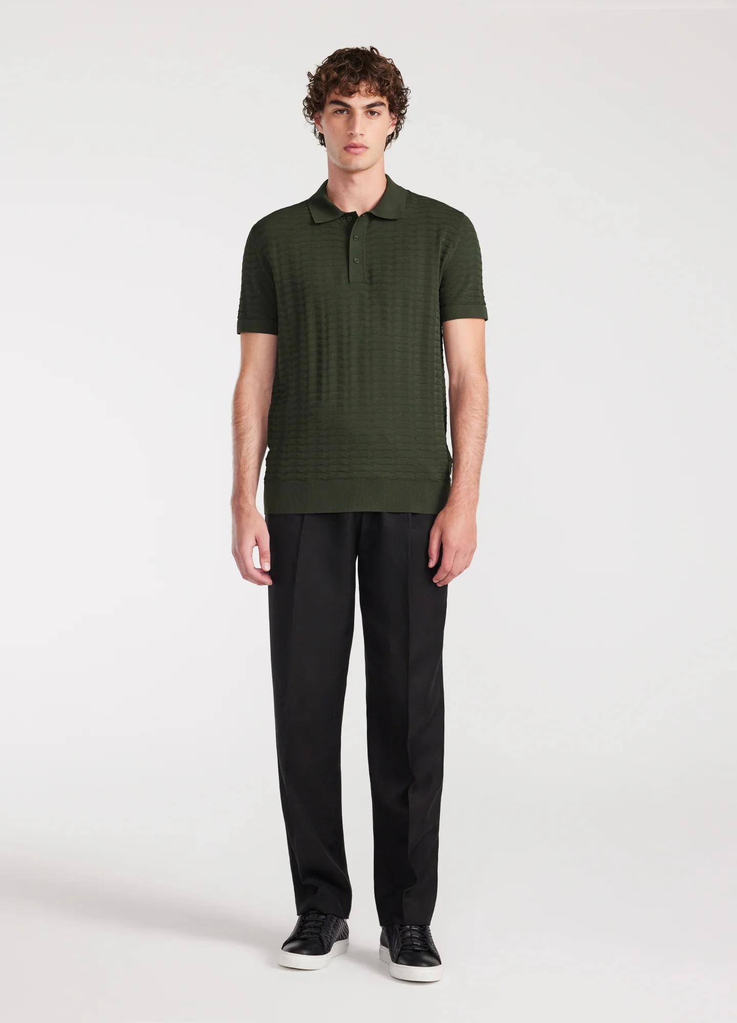 Triangle Knit Polo Pine Green - Image 2