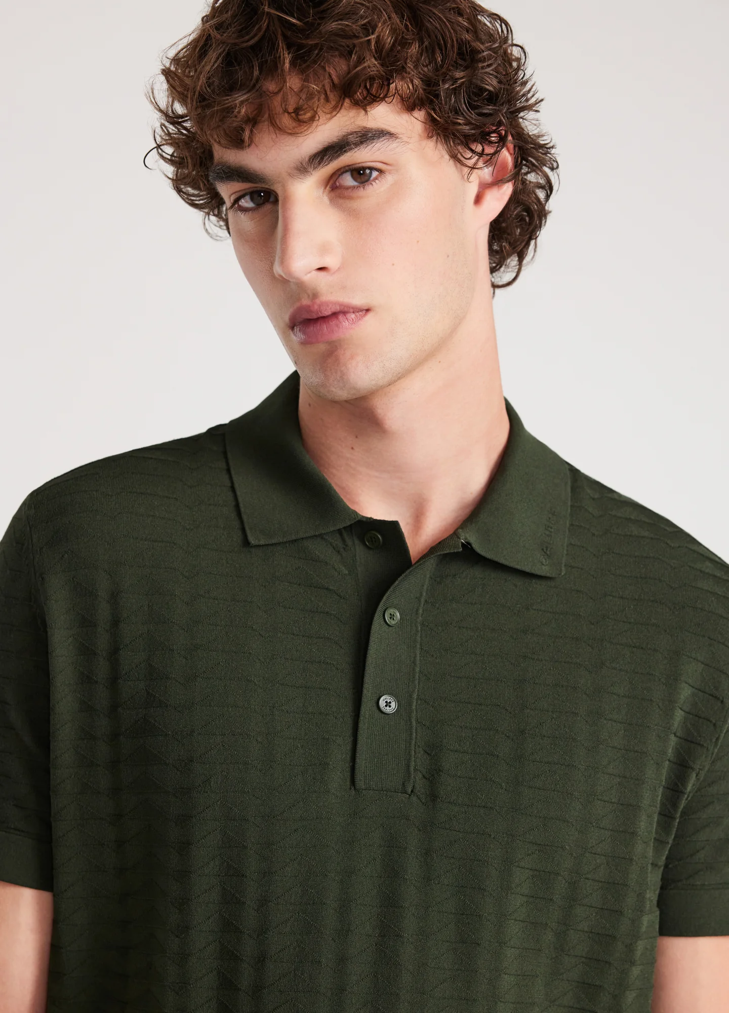 Triangle Knit Polo Pine Green - Image 4