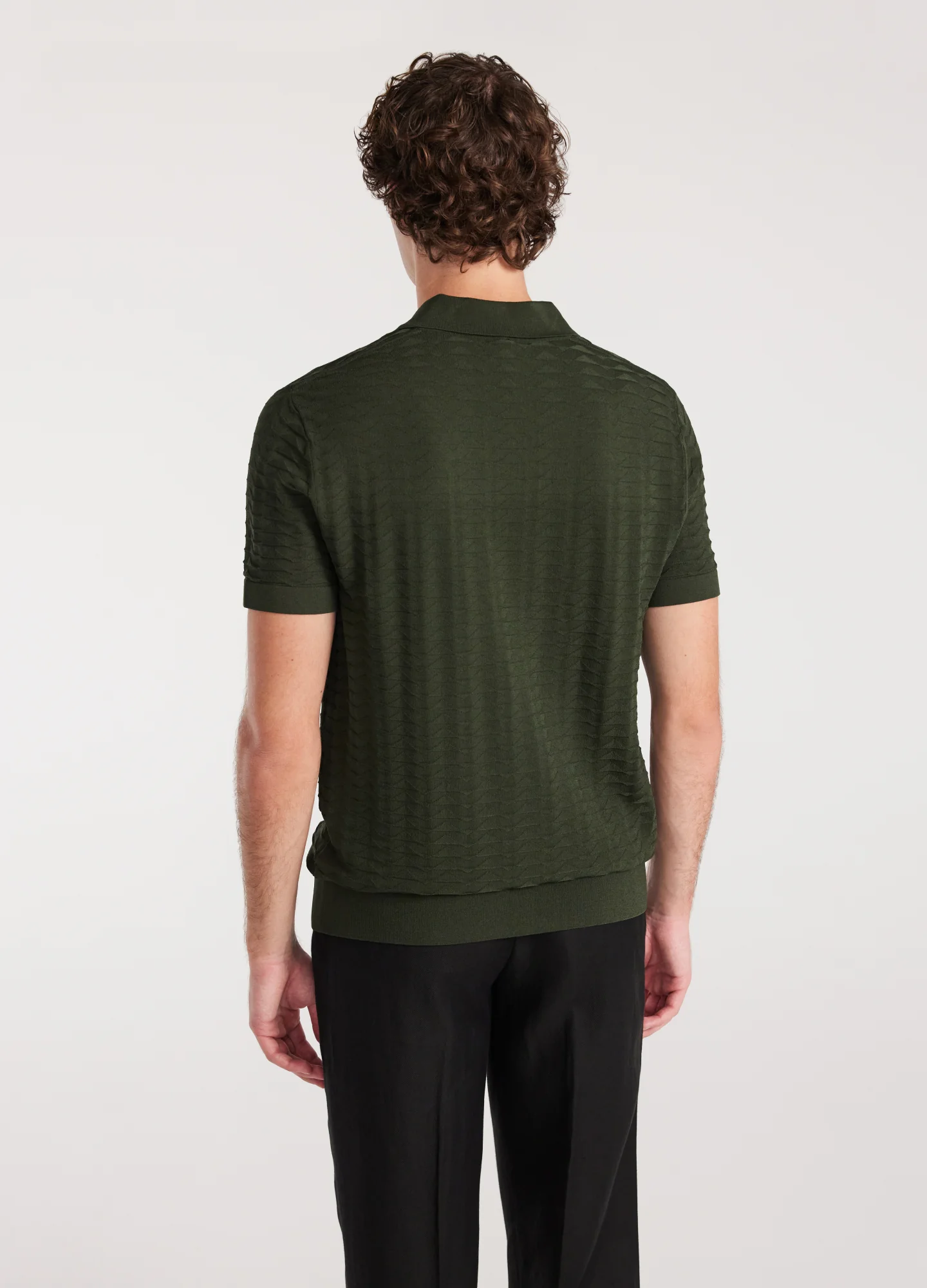 Triangle Knit Polo Pine Green - Image 5