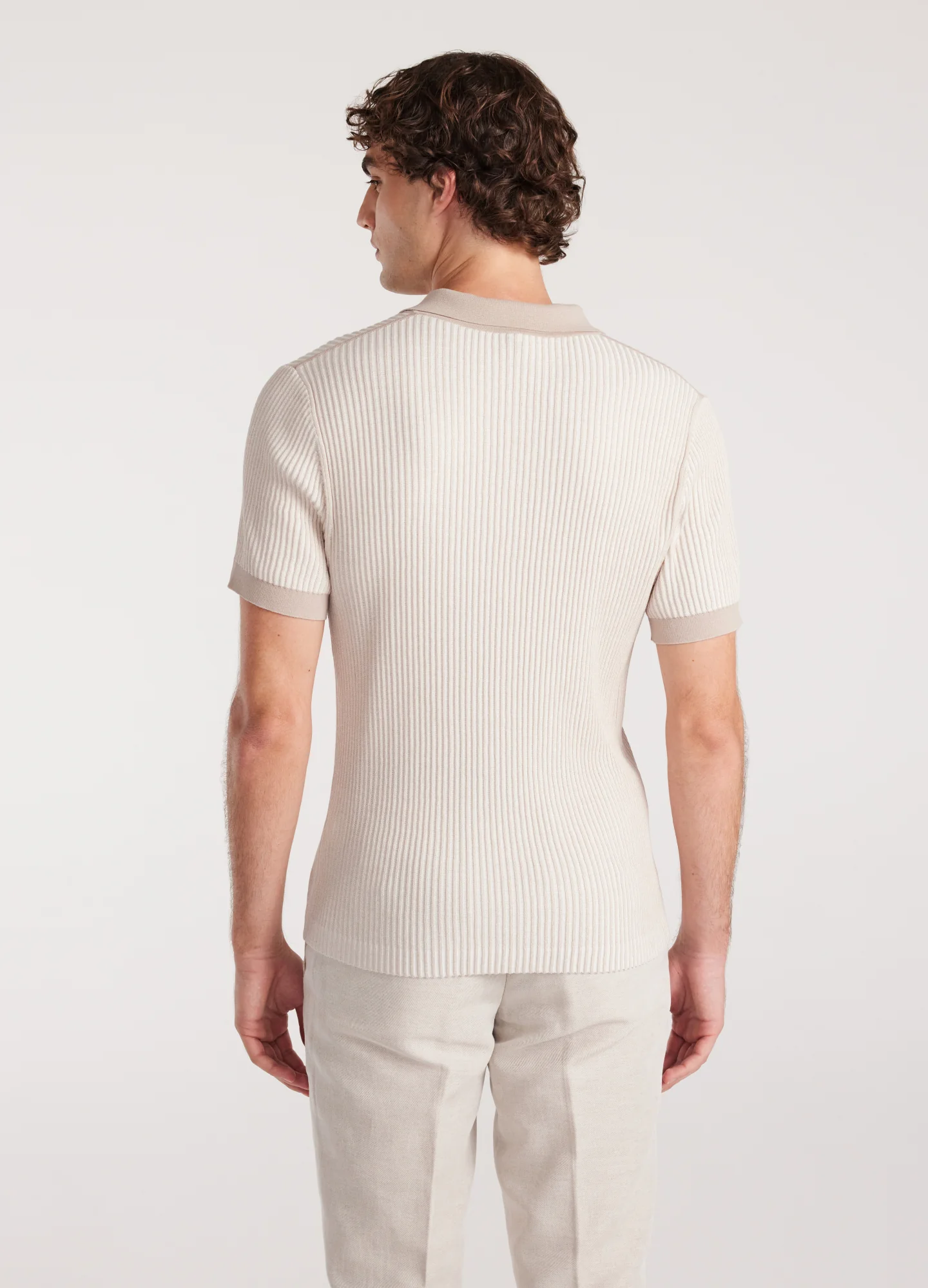 Two Tone Ribbed Polo Parchment - Image 5