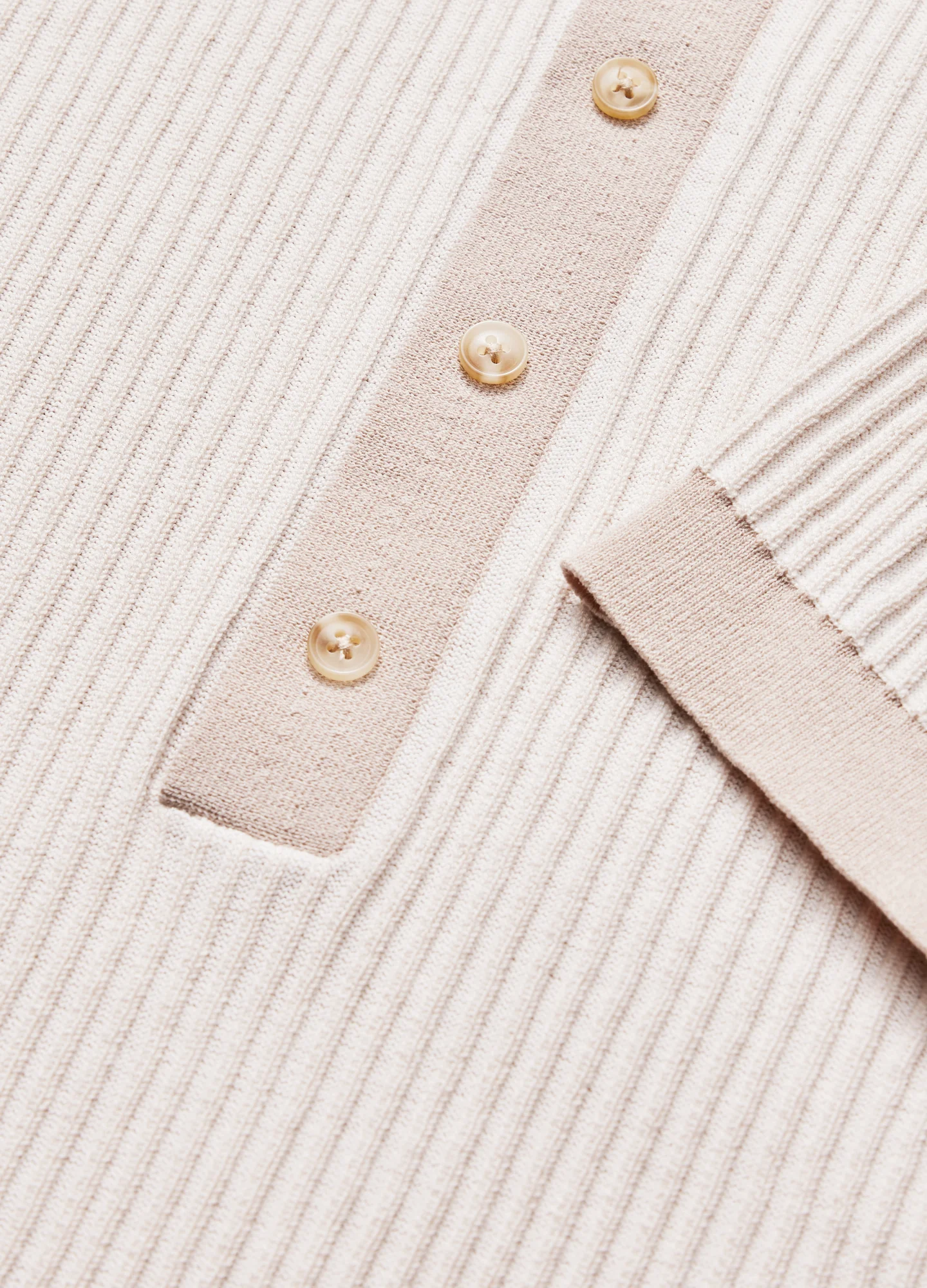 Two Tone Ribbed Polo Parchment - Image 6