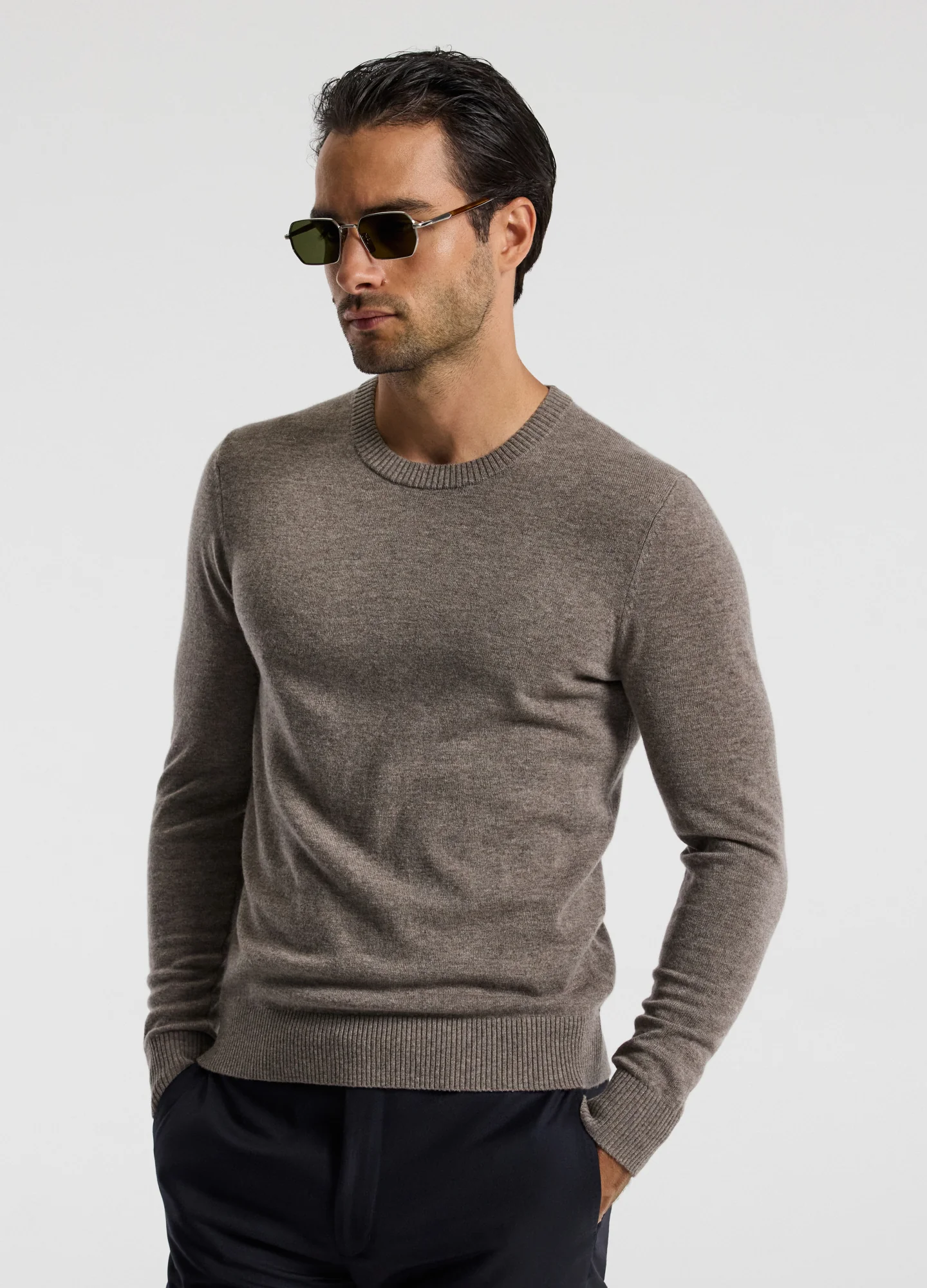 Ultra Fine Merino Wool Sweater Mocha - Image 3