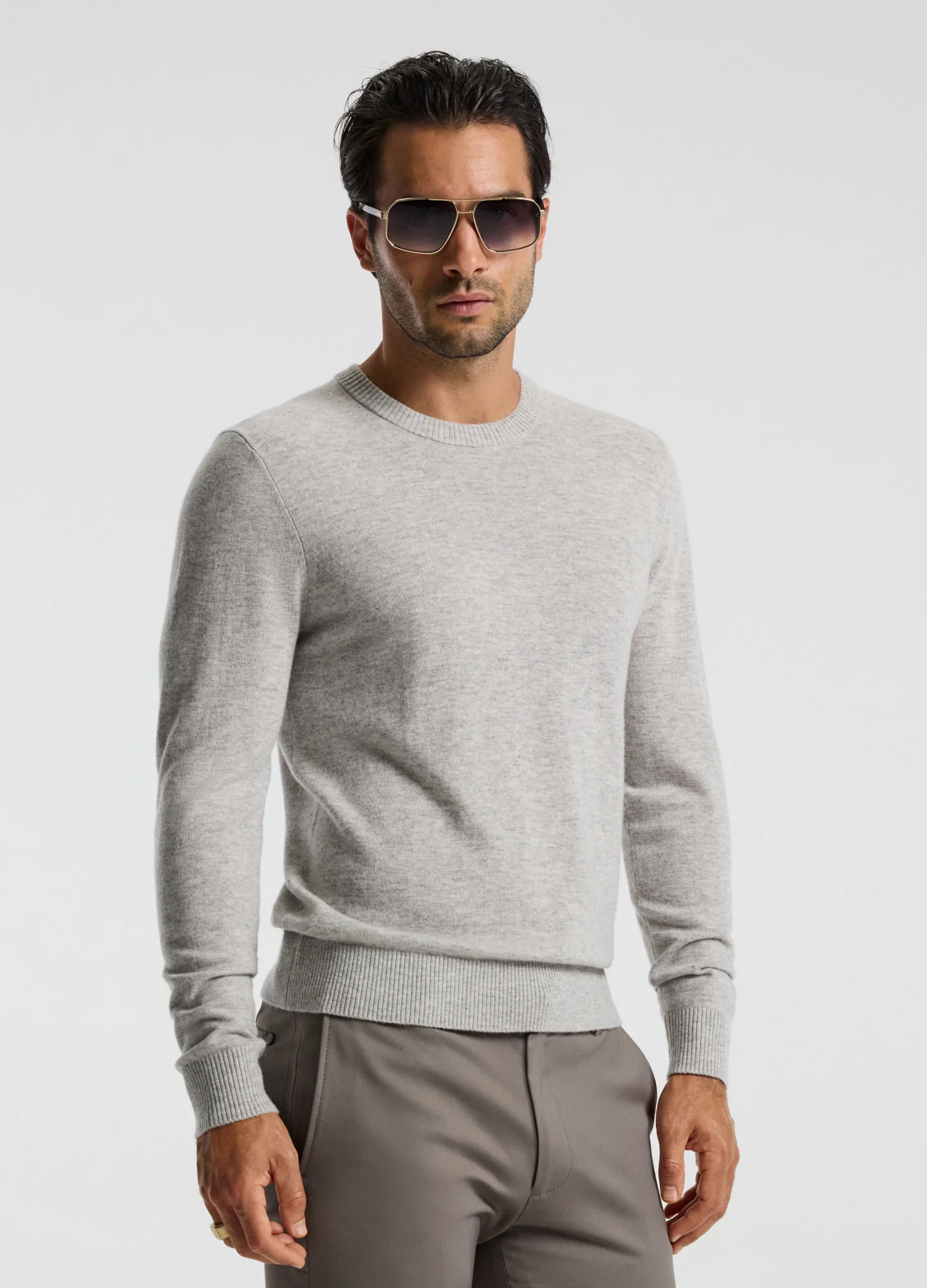 Ultra Fine Merino Wool Sweater Silver - Image 3