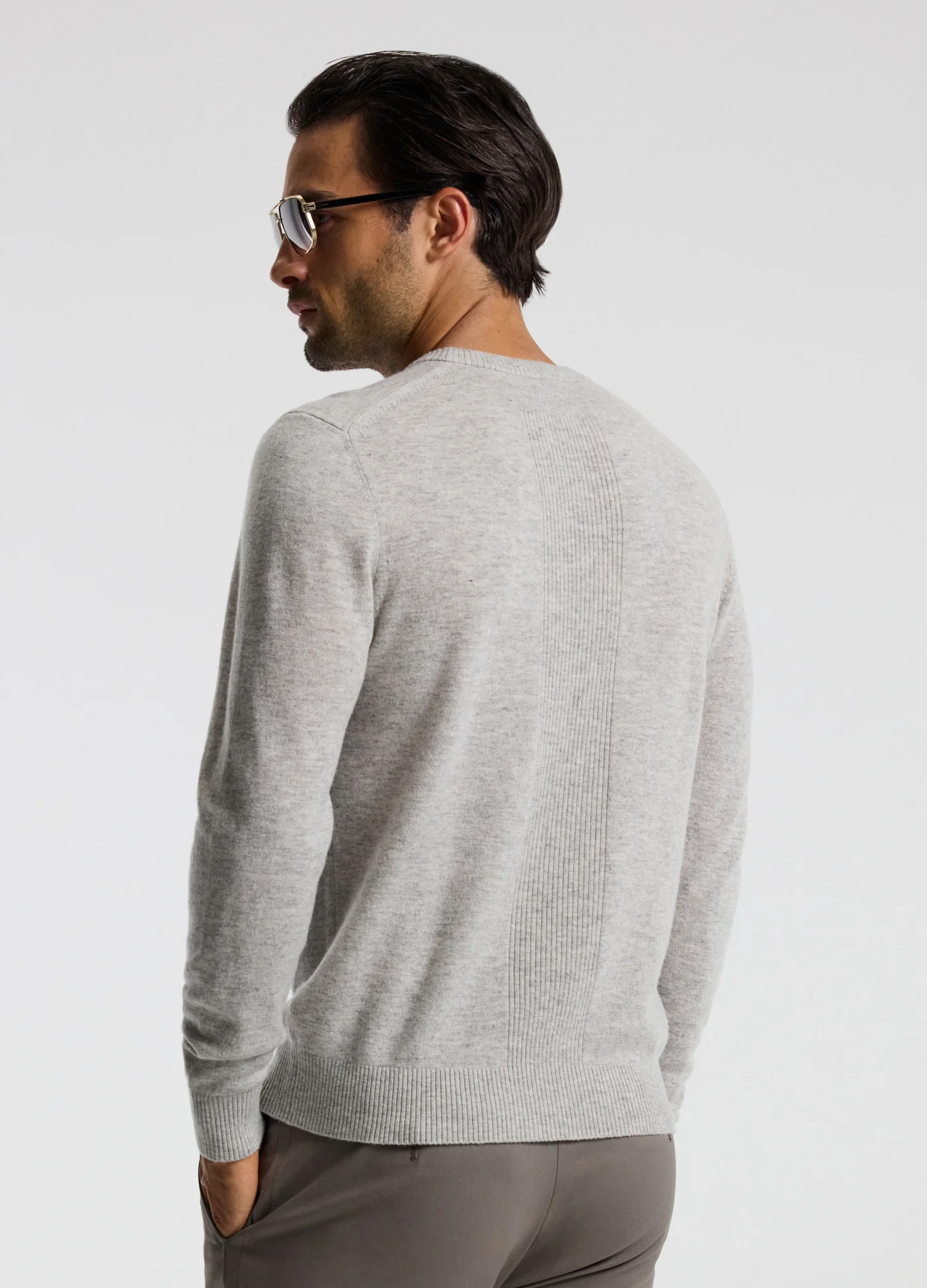 Ultra Fine Merino Wool Sweater Silver - Image 5