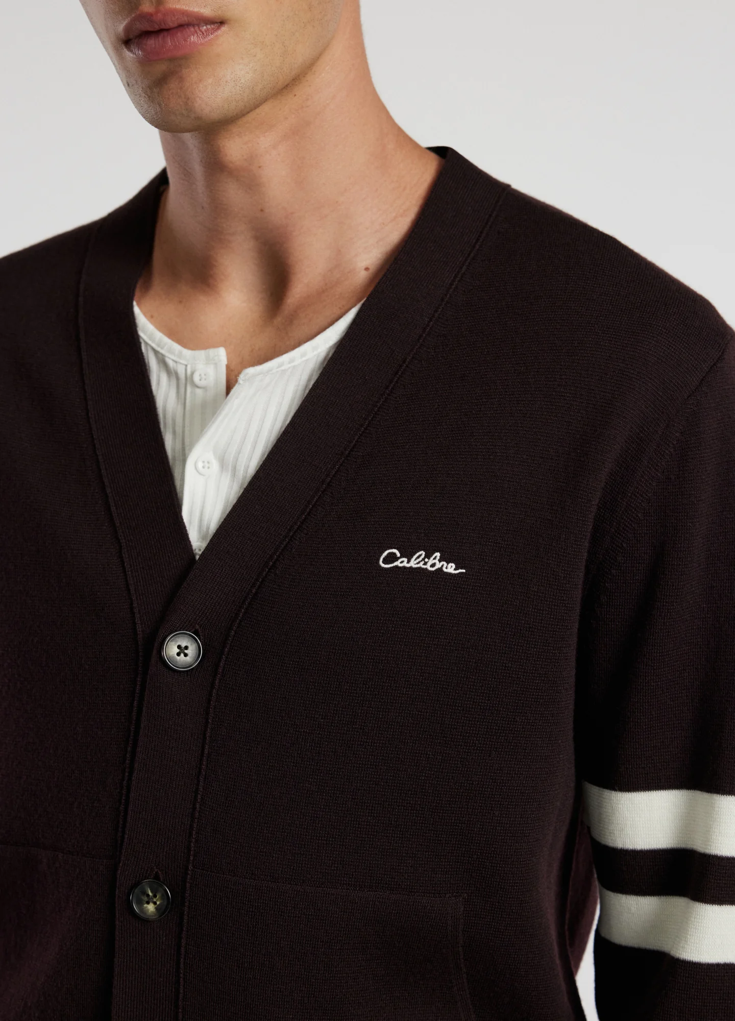 Varsity Cardigan Aubergine - Image 4
