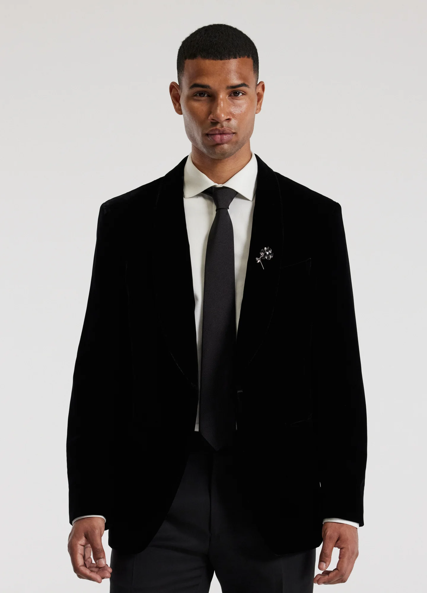 Velvet Tuxedo Jacket Black - Image 3