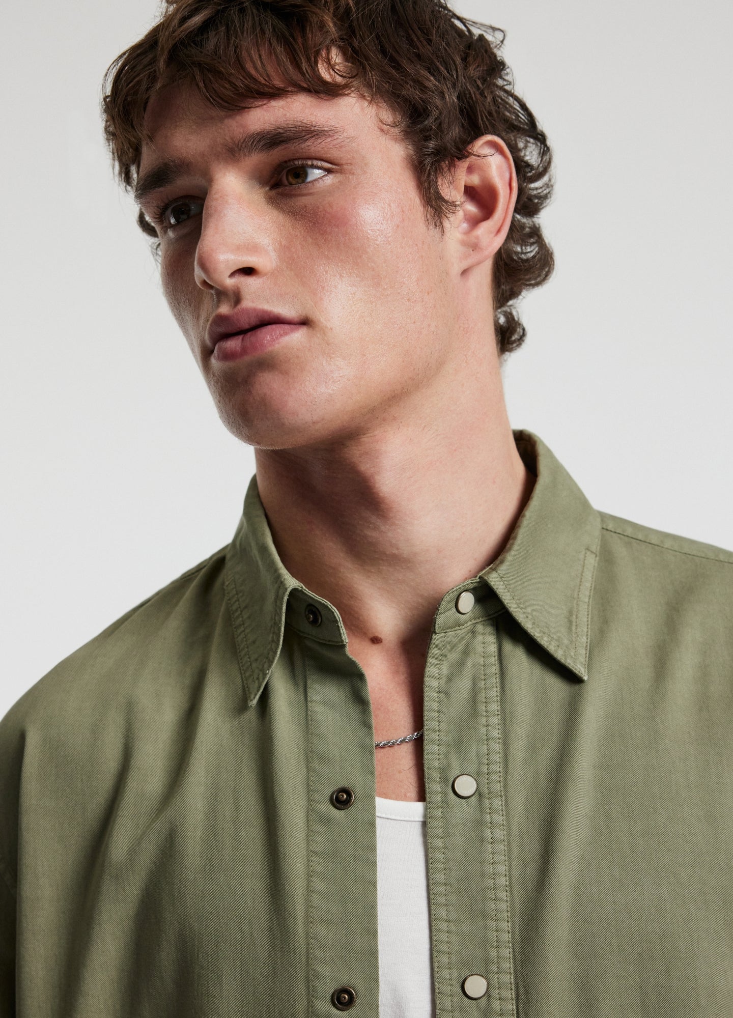 Washed Cotton Lyocell Shirt Sage - Image 4