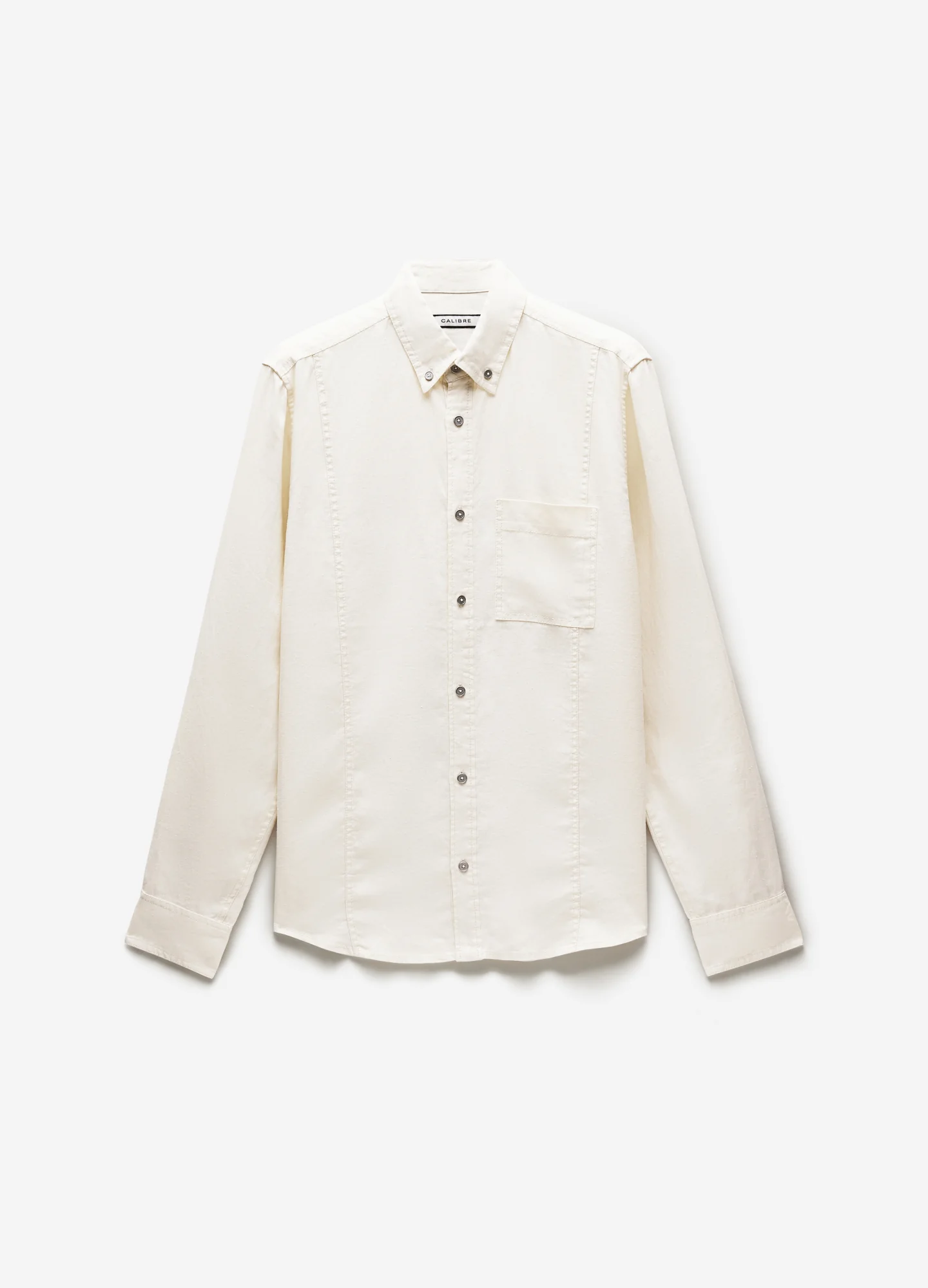 Washed Linen Button Down Shirt Cream